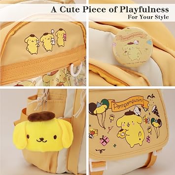 juju Yellow Kawaii Backpack For School - Cute Girl Backpacks For School - Cute Girls Backpack Kawaii - Kids Backpacks Cartoon