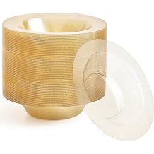 MATANA 25 Premium Clear Hard Plastic Bowls with Gold Glitter, 360ml - Sturdy & Reusable - Soup Bowls, Dessert Bowls for Weddings, Birthdays, Picnic, Buffet, Catering, Parties