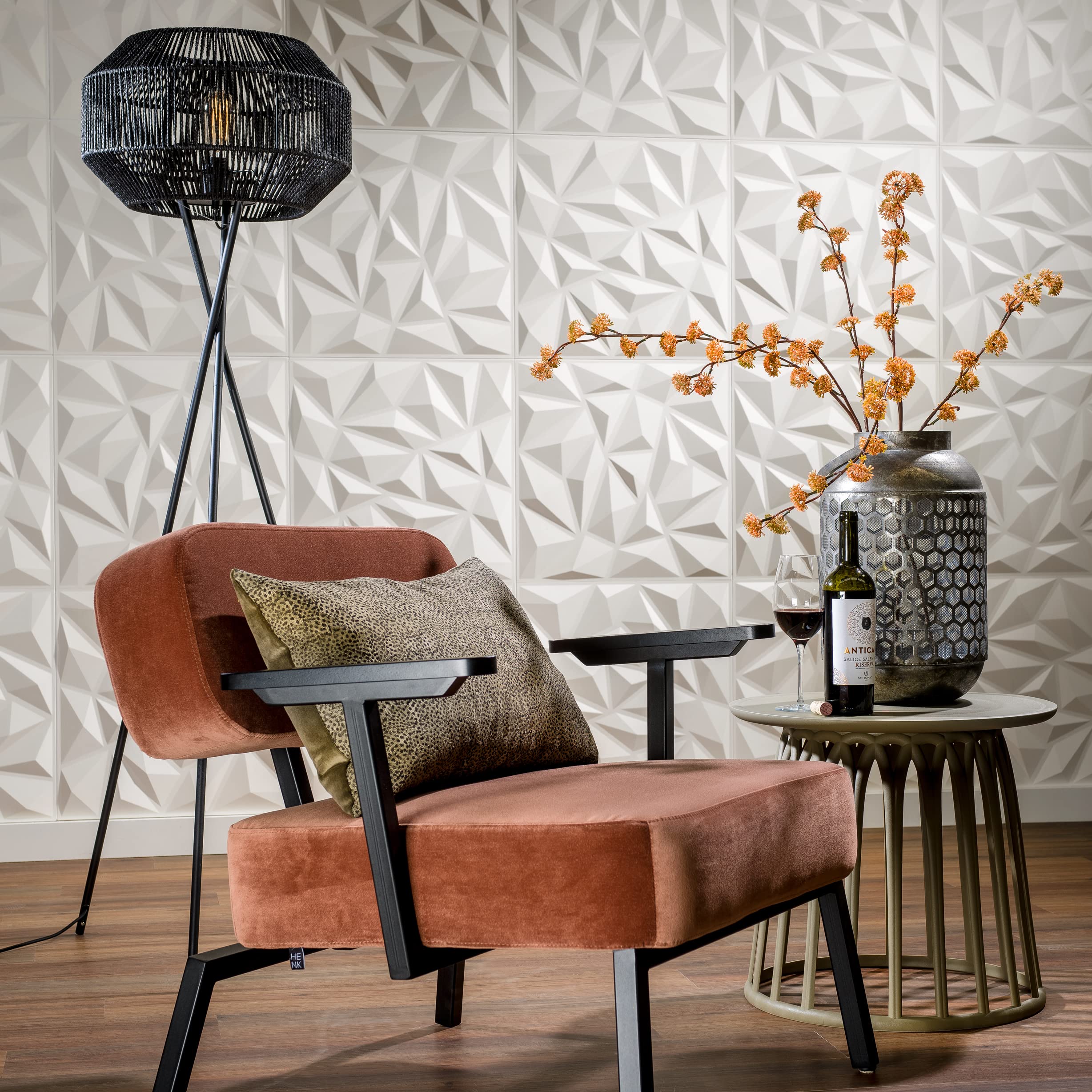 Panel de pared 3D WallArt | 12 paneles de pared 3D (3 m²) | Decoración 3D, revestimiento de pared decorativo para crear una pared 3D (PUCK)