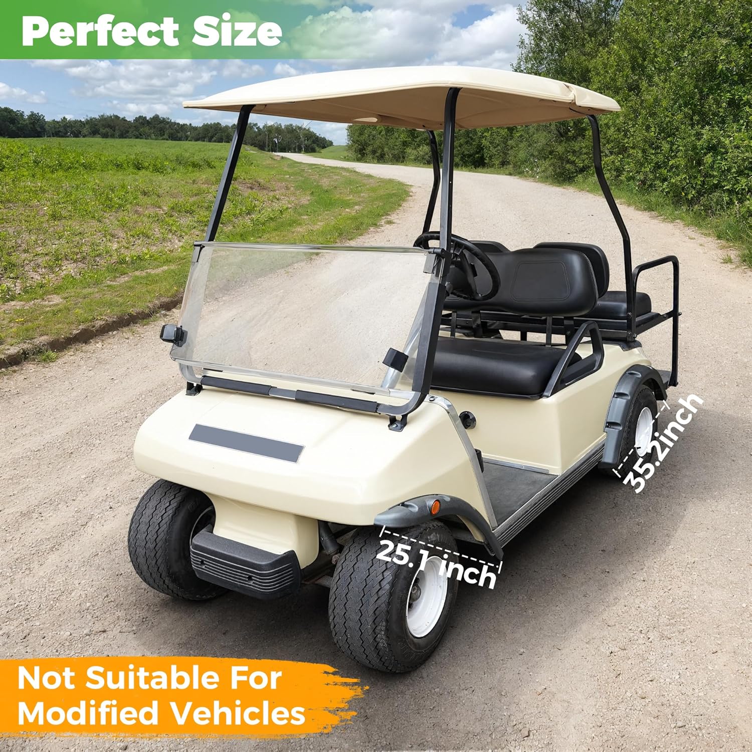 10L0L Golf Cart Front Rear Fender Flares for Club Car DS 1993-up with Factory Body Kit (Not Fit Modified Body), 4 PCS High Impact Golf Cart Wheel Flares