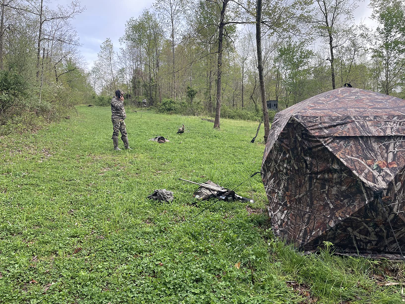 17/mo Finance AYIN Hunting Blind See Through with Carrying Bag, 23 Person Pop Up Ground