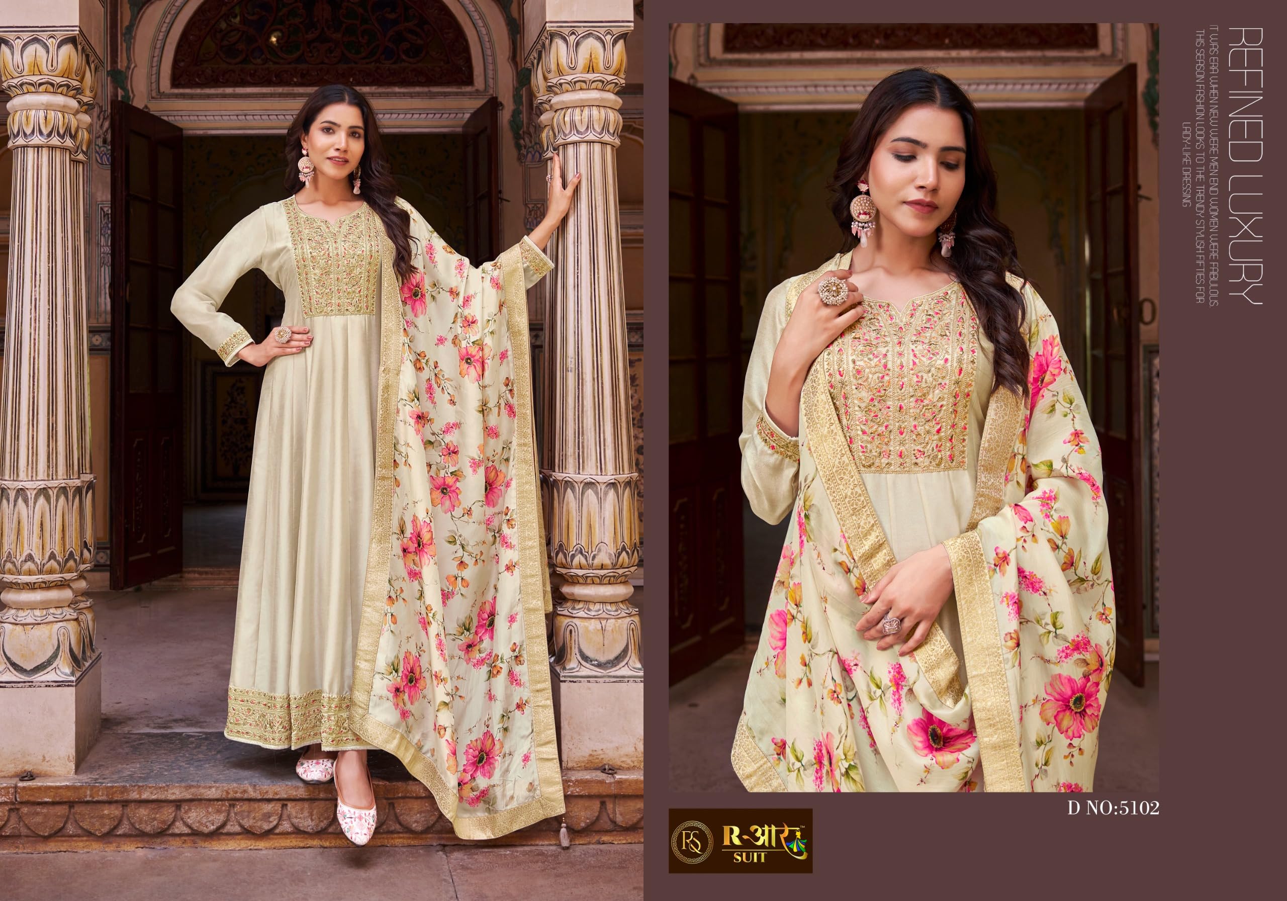Elegante Designer Cucito Salwar Kameez Vestito Indiano Pakistano Indossare Abiti Abito Anarkali, bianco sporco, 34