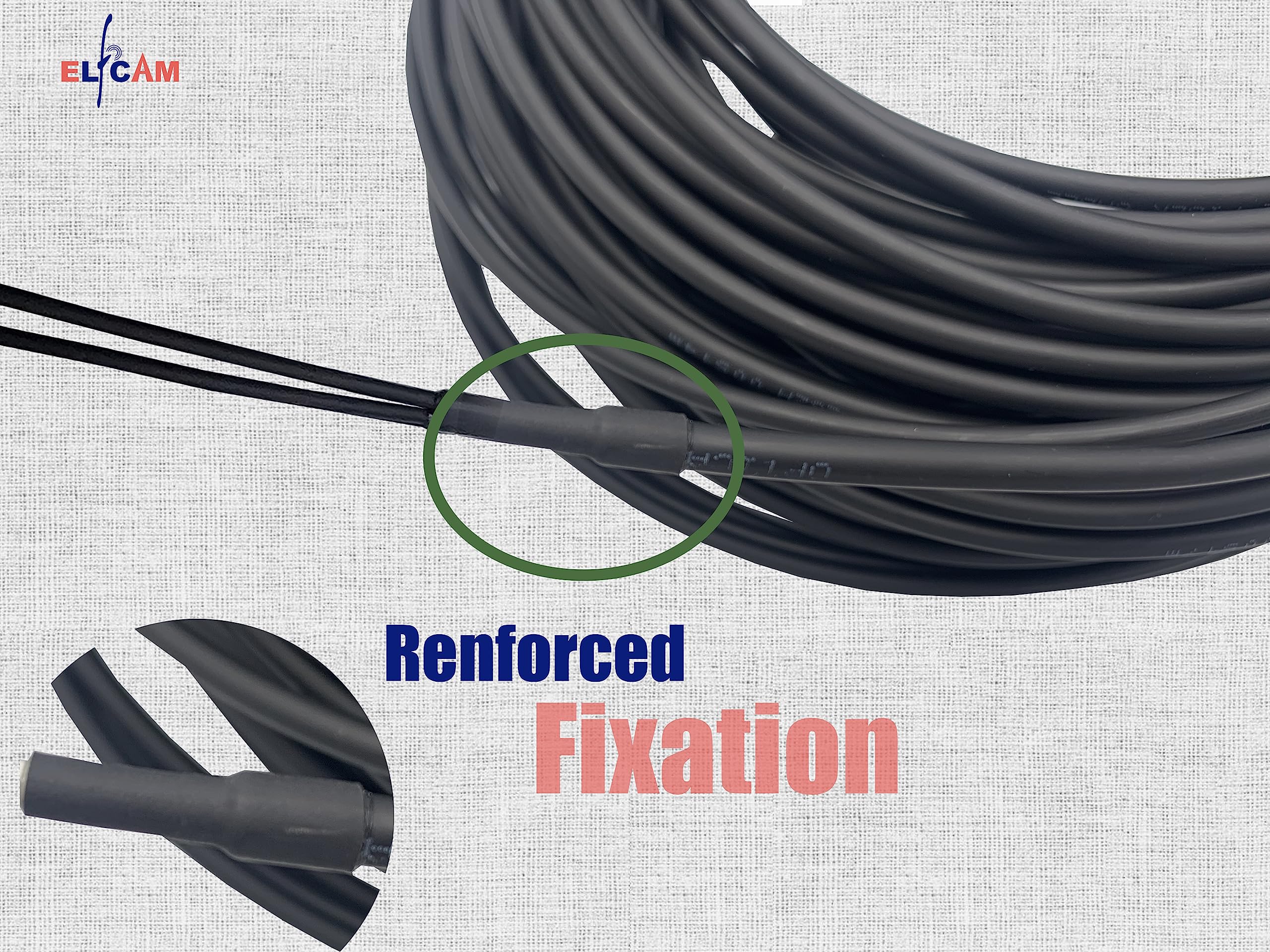 Elfcam® - 150m Câble à Fibre Optique LC/UPC vers LC/UPC OS2 Duplex Monomode 9/125μm G657A2 pour Extérieur et Intérieur, 150 Mètres