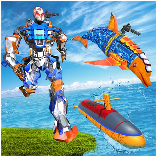 Robot Dolphin Transform Submarine: Army Robot Game