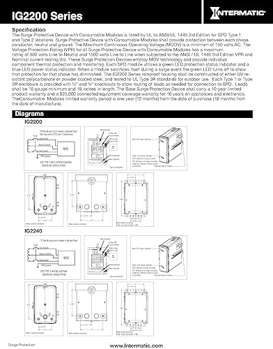Miniatura 3 de Intermatic Kit de montaje empotrado IG2200-FMK para dispositivo de protección contra sobretensiones en toda la casa