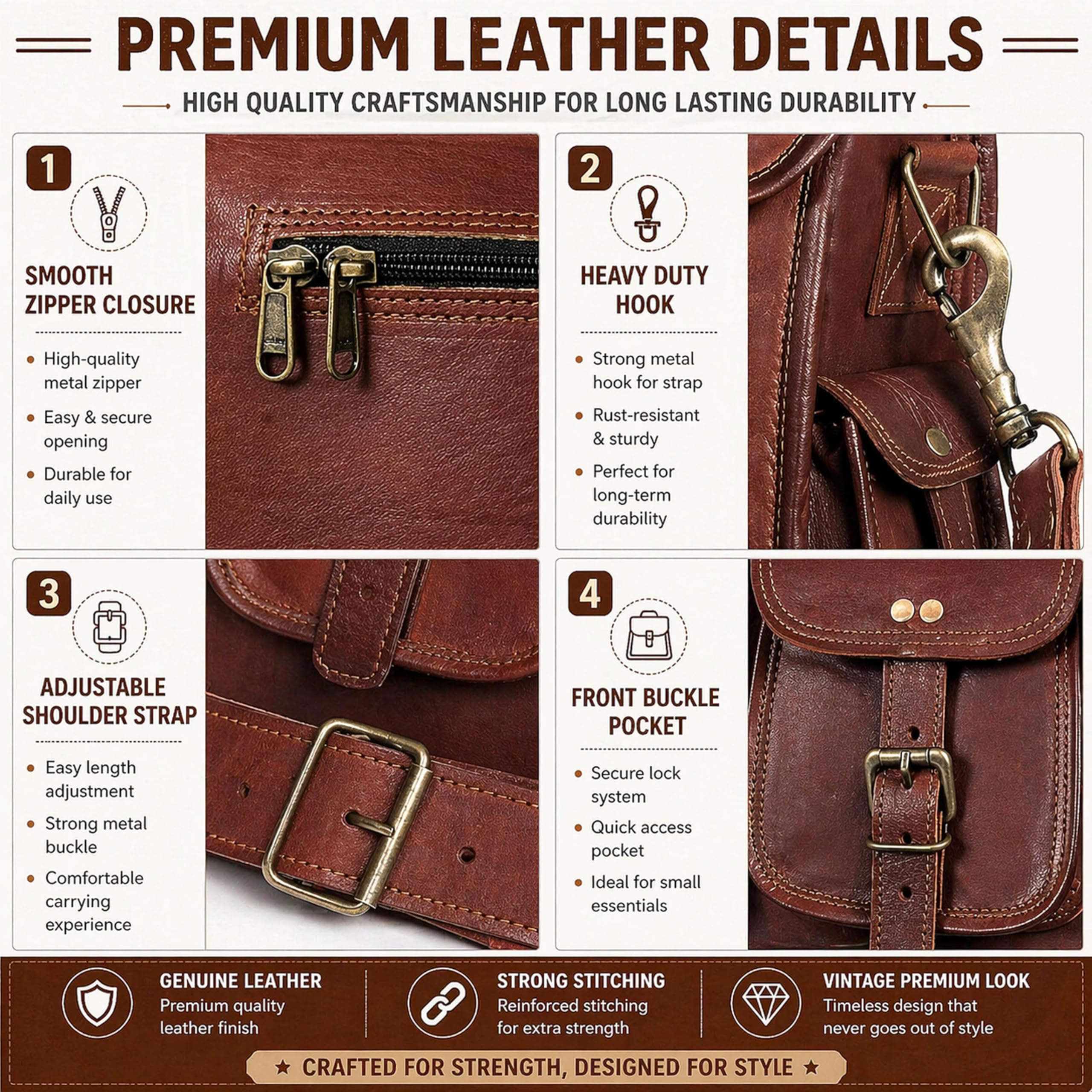 Bolso bandolera para portátil de 17.5 pulgadas, bolso de hombro de lona de cuero vintage, bolsas duraderas para computadora, maletines de negocios, bolsas de trabajo para hombres y mujeres, marrón, 18