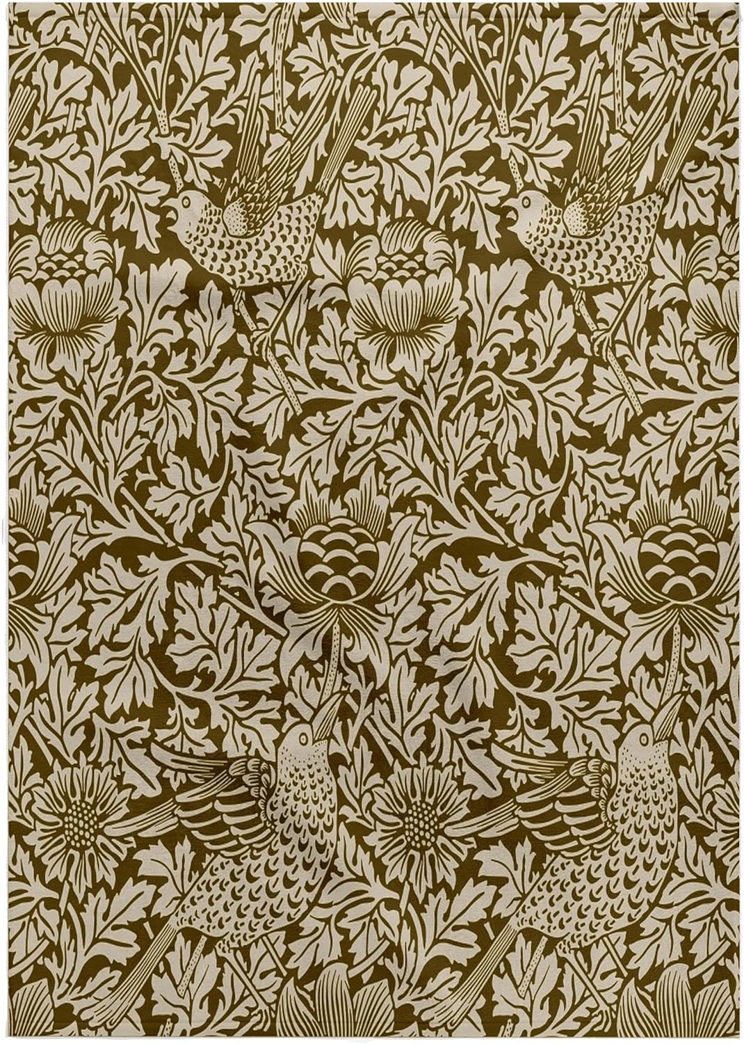 3dRose Pretty William Morris Bird and Anemone Chintz Brown 22x30 Bath Hand Pool Towel