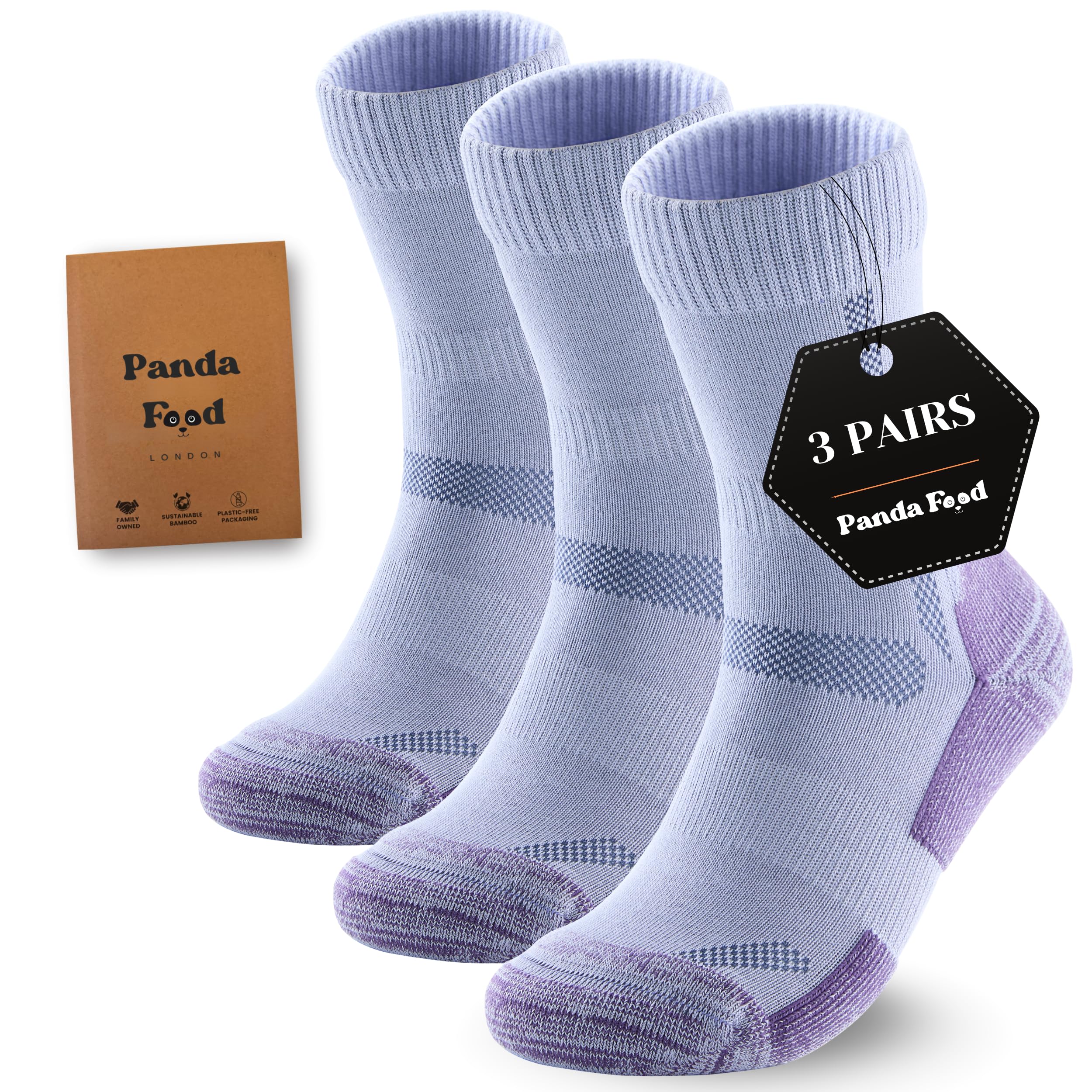 Calcetines de bambú de alta calidad para caminar al aire libre | Calcetines cálidos y transpirables antiampollas para el trabajo o senderismo | Unisex hombres y mujeres | Paquete de 3