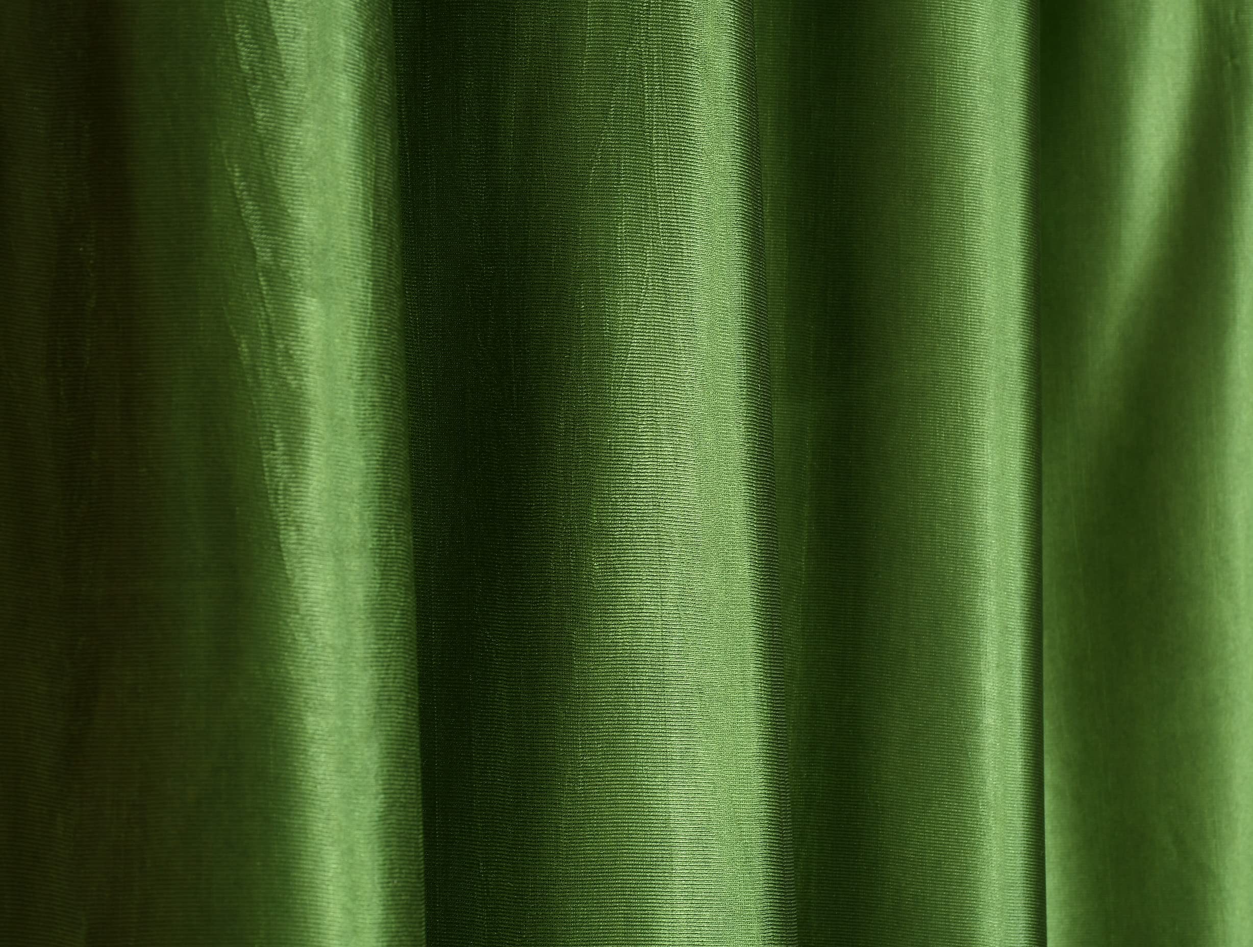 YUKANY Eyelet Polyester Modern Solid Crush Set of 3 Pcs. Door Curtains (5 Feet, 2 Dark Green + 1 Cream) 2
