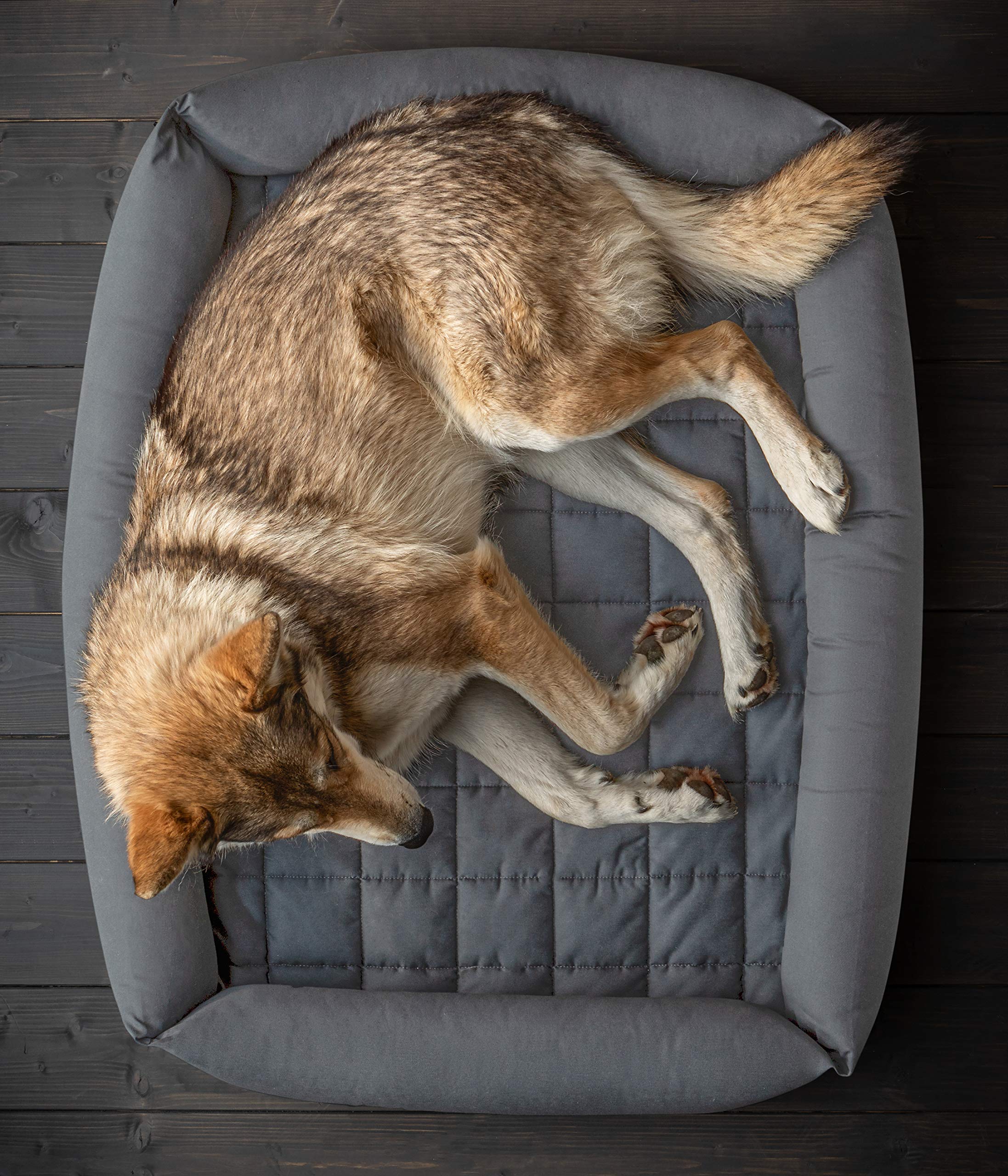 Dehner Wild Nature Hundebett Nest, ca. 100 x 70 x 12 cm,  Baumwolle/Polyester, grau : Amazon.de