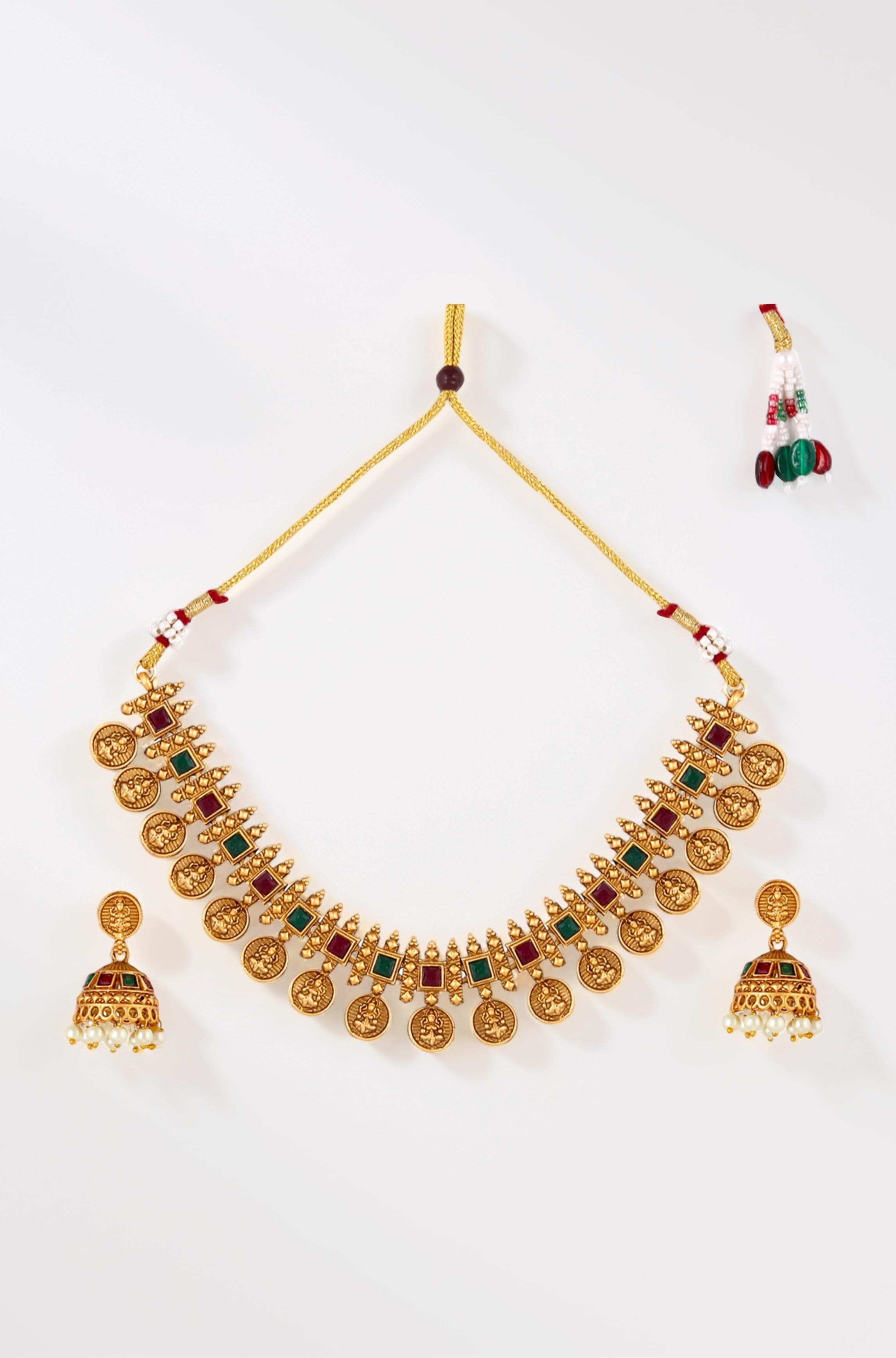 Necklace Set For Women | Pearls jewellery set for Women | Gold plated Jewellery Set | Temple jewellery set for Womens Traditional