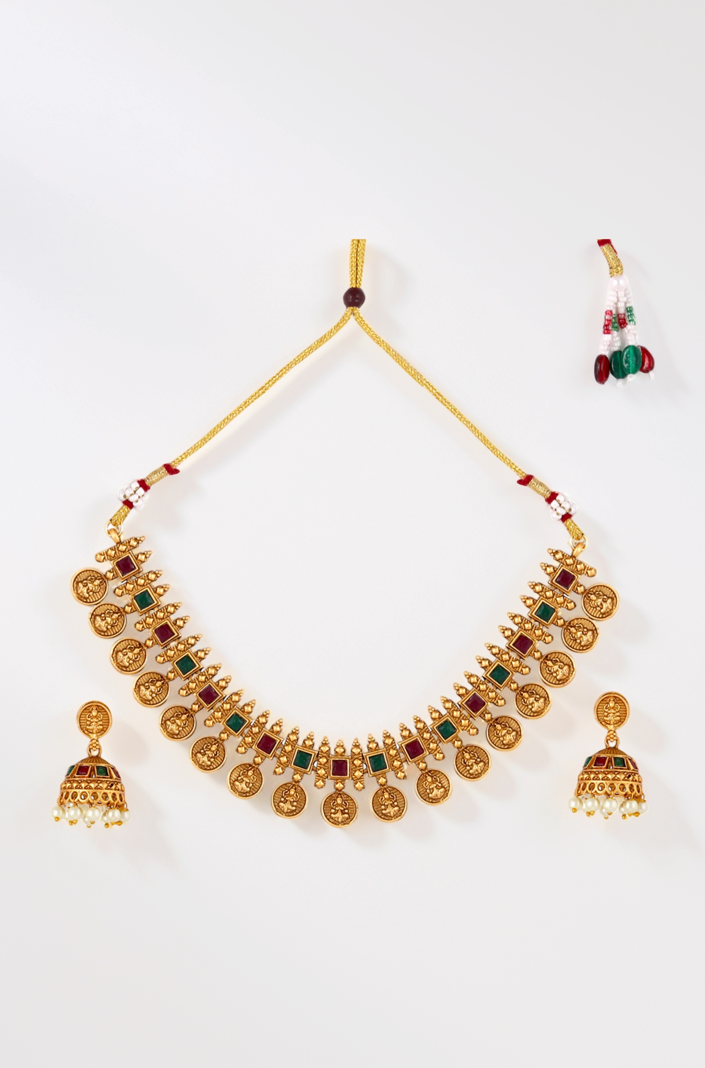 Necklace Set For Women | Pearls jewellery set for Women | Gold plated Jewellery Set | Temple jewellery set for Womens Traditional