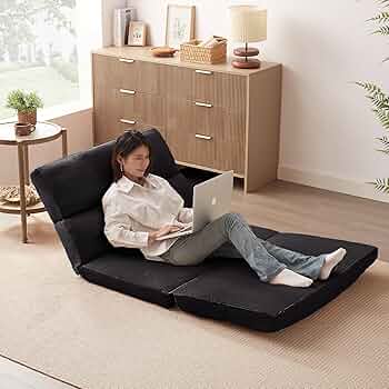 <1 >比較的美品/折りたたみ ソファorオットマン Black 比較的美品/折りたたみ ソファorオットマン Black