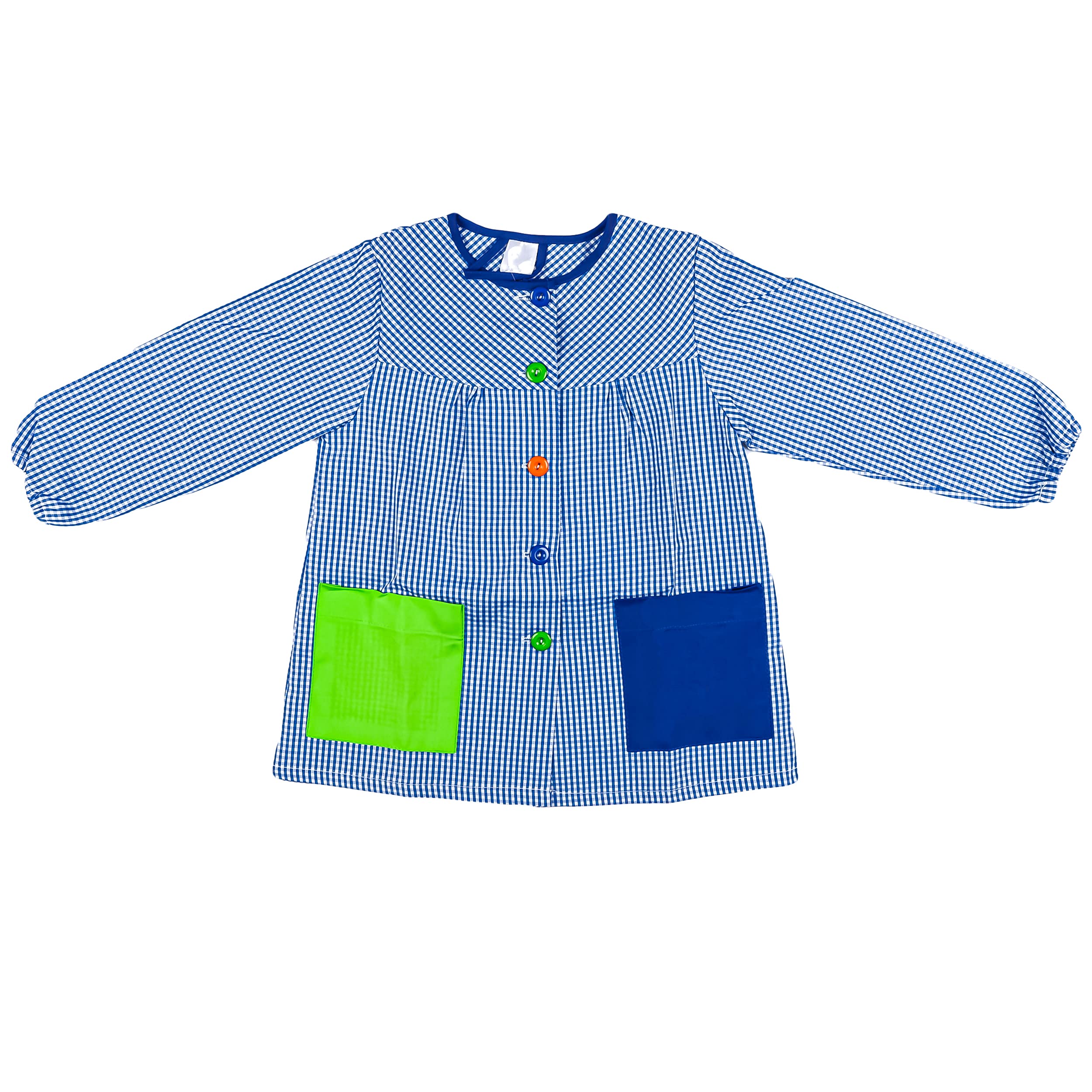 H HANSEL HOME Bata Escolar Infantil Baby Infantil de Cuadros Pequeños (Azul, 8-9 años)