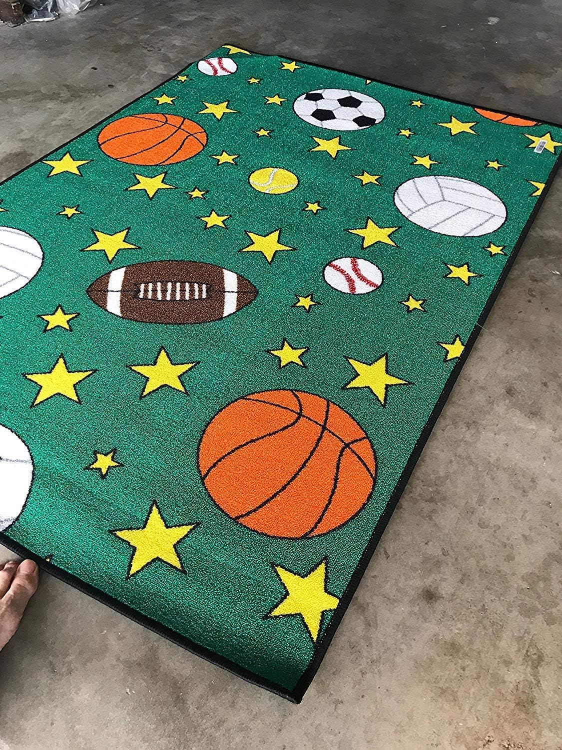 Play Time Kids Reversible Area Rug Alphabet ABC Learning Carpet Game Room Design 1 (5 Feet 3 Inch X 7 Feet 2 Inch)