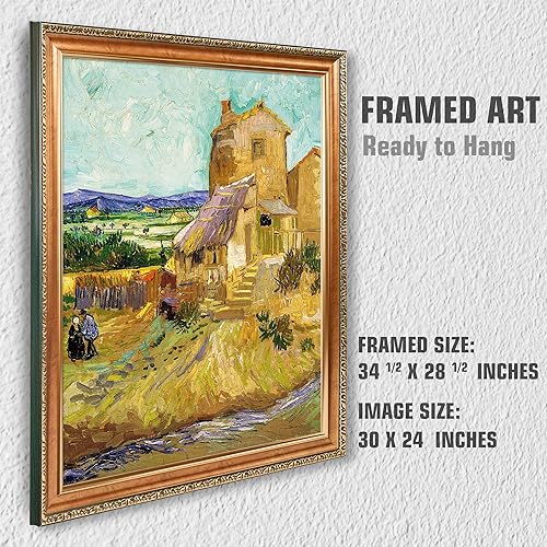 Miniatura 401 de A&T ARTWORK The Starry Night de Vincent Van Gogh. Tamaño del marco: 36 x 30 pulgadas, tamaño de la imagen: 30 x 24 pulgadas, reproducciones clásicas