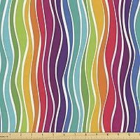 Vista 16 de Ambesonne The Yard, tela a rayas de Harbour por The Yard, pincelada abstracta, líneas horizontales náuticas, imagen suave, material resistente al