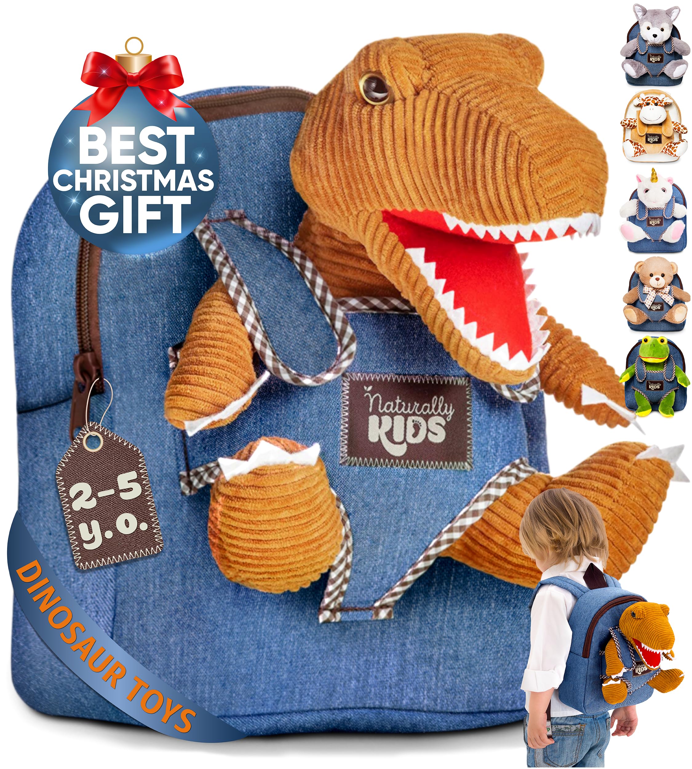Dinosaur Toys for Kids 3-5 Toddler Backpack for Boys - Dinosaur Toys for 2 3 4 5 6 Year Old Boys Birthday Gift - Dinosaur Backpacks for Boys Dinosaurs for Boys Dino Toy - Dinosaur Plush Stuffed Animal