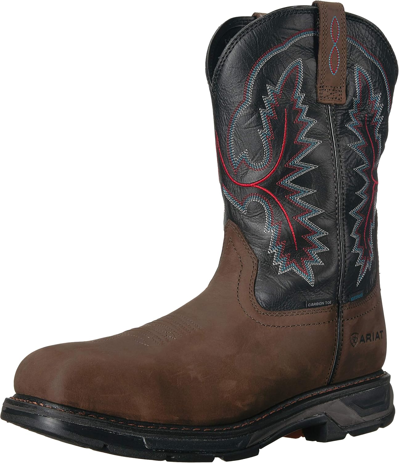 Ariat Mens WorkHog XT Wide Square Toe Waterproof Carbon Toe Work Boot Oiled Dark Brown/Black 10.5 Wide