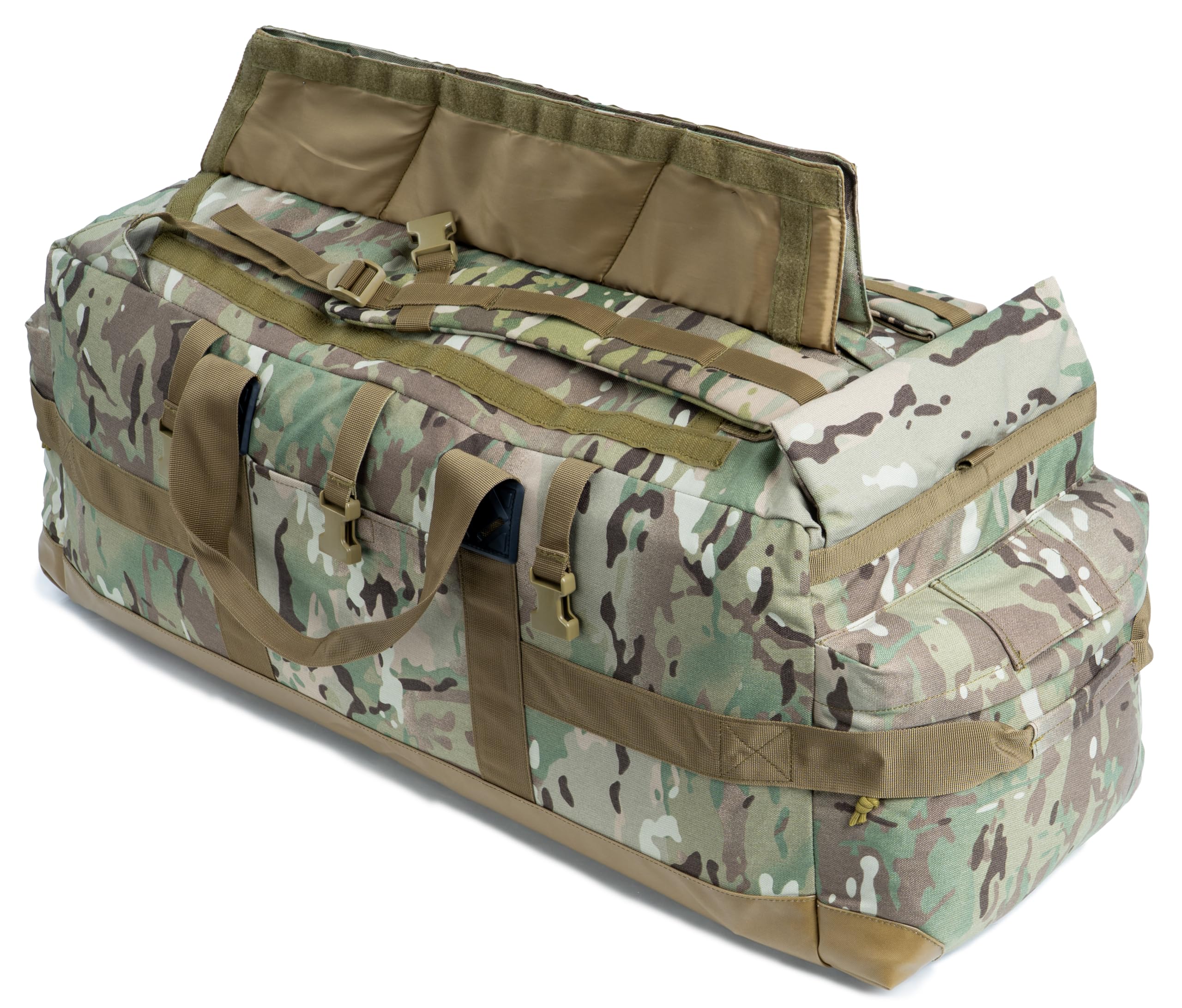Backferry Large Military Bag Tactical Equipment Bag Army Travel Bag with Concealed Backpack Style Shoulder Straps 85L, at Camo, 34" x 13" x 13", When Travelling — image 1