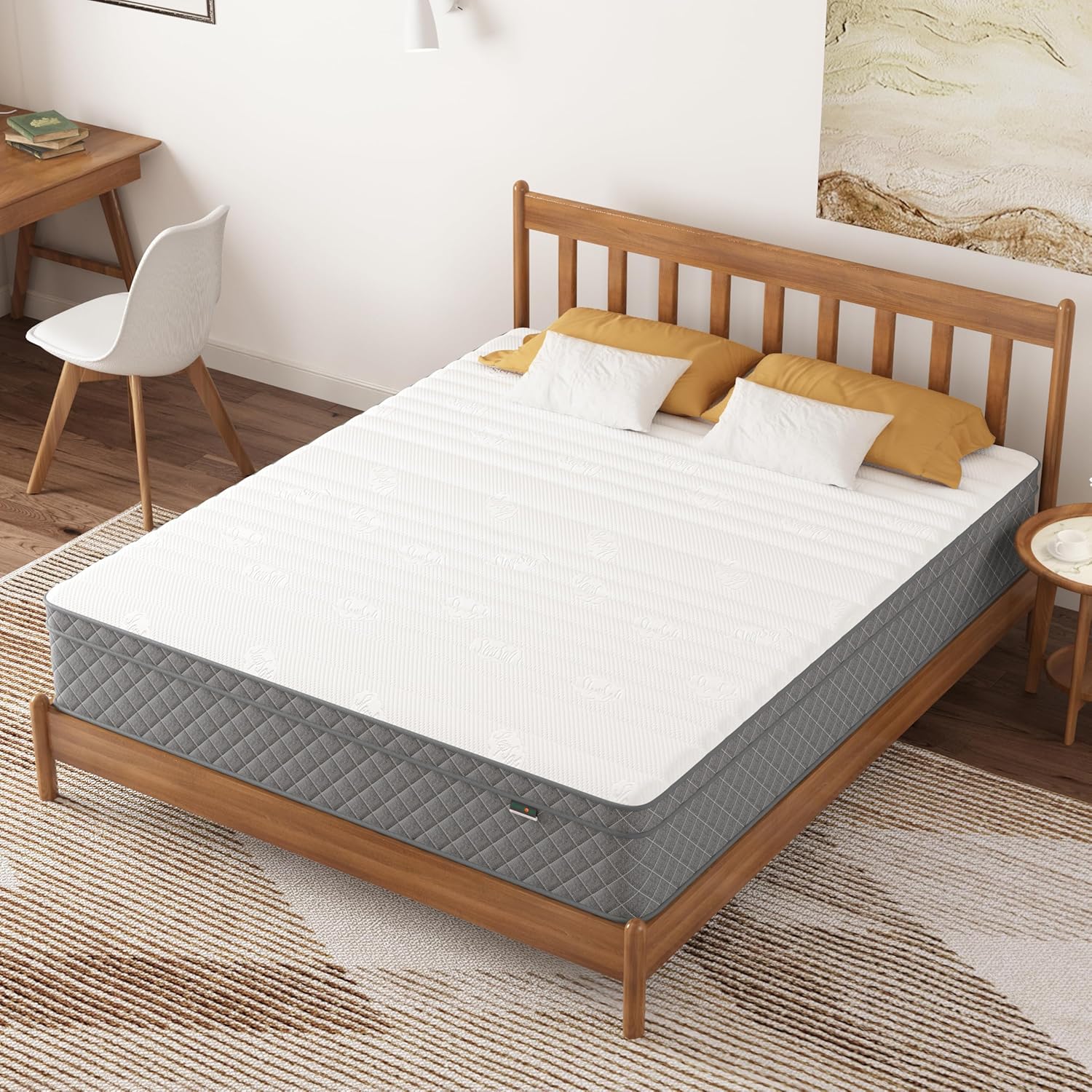 PurrJoys Full Mattress, 12 Inch Cooling-Gel Memory Foam and Pocket Spring Hybrid Mattress, Full Size Mattress in a Box, CertiPUR-US Certified, Medium Firm, Double Mattress