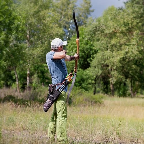 Miniatura 7 de SUNYA Carcaj de cadera con arco para flechas. Carcaj de tiro con arco incluye bolsillos para pestañas y liberación y cinturón de nailon ajustable.