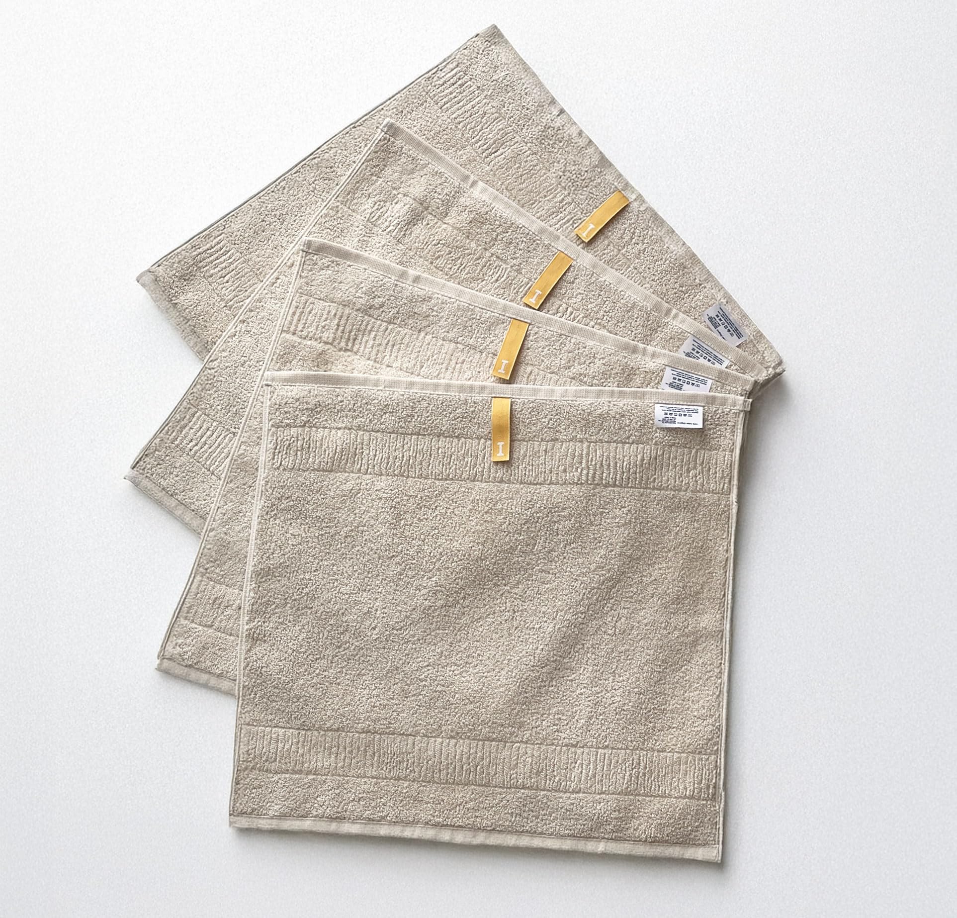 IKEUCHI ORGANIC Wash Cloth 7.1 x 7.1 GOTS Certified, Pack of 4,ORGANIC330 (Ivory)