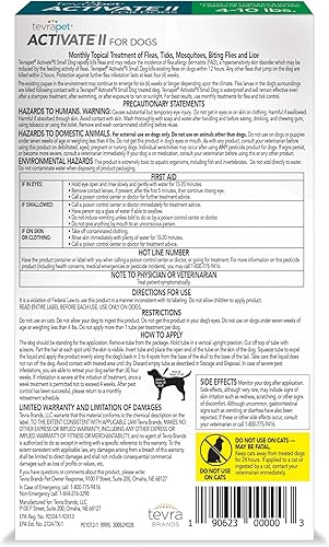 Miniatura 8 de TevraPet Activate II Prevención de pulgas y garrapatas para perros – 4 meses de tratamiento y control tópico de pulgas y garrapatas