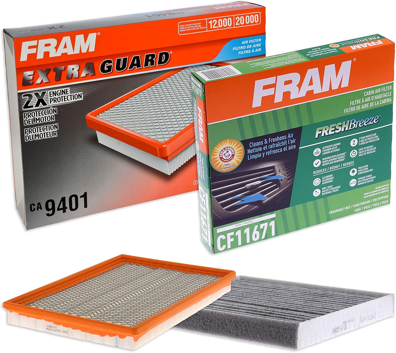 FRAM Automotive Replacement Air & Cabin Air Filter Bundle