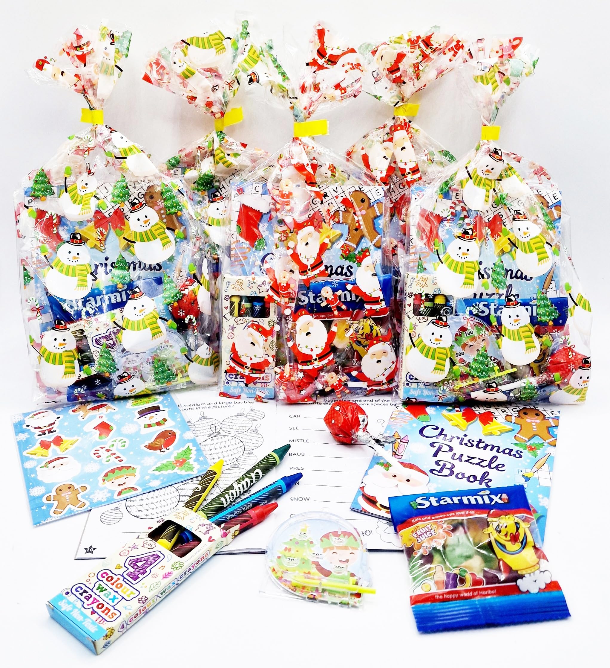 30 sacchetti di Natale unisex pre-riempiti per feste, con bomboniere e dolci per ragazzi e ragazze.