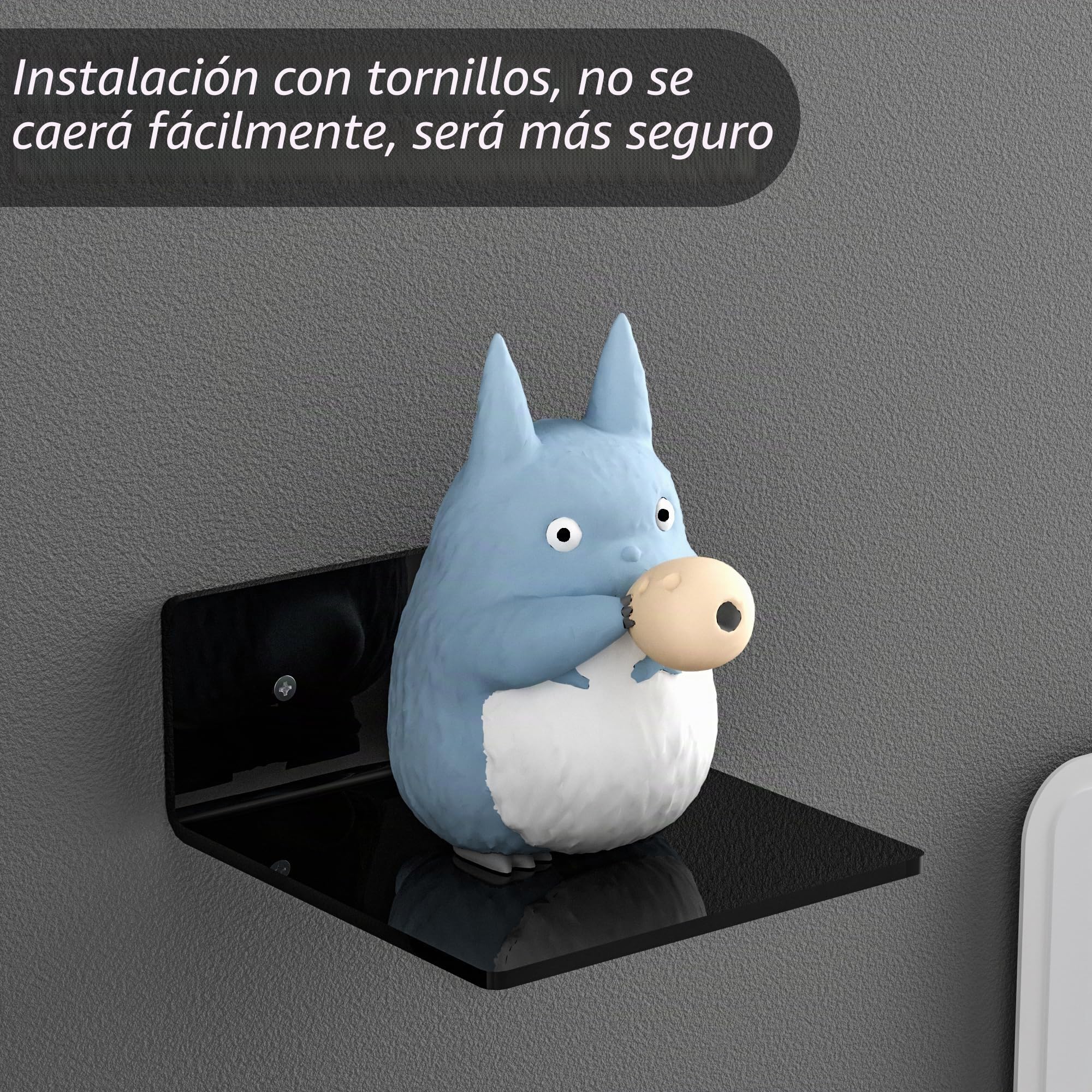 Sezanrpt 15 cm pequeños estantes de pared negros juego de 2, estante de exhibición montado en la pared para dormitorio, sala de estar, altavoz inteligente, reloj, decoración, paquete de 2 unidades