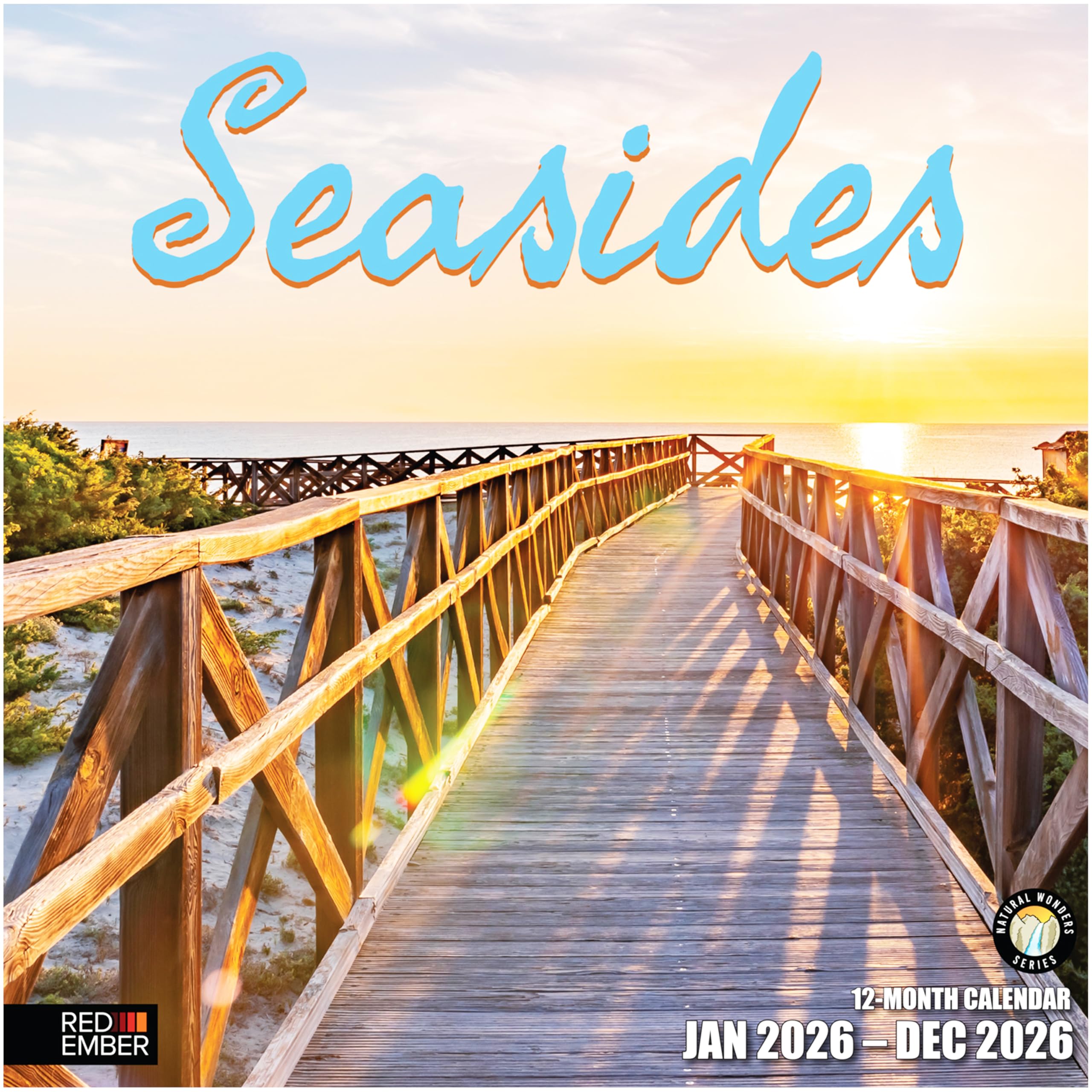 RED EMBER Seasides 2026 Wall Calendar 12 Month | 12" x 24" Open | Thick & Sturdy Paper | Giftable | Calendar 2026 — image 1