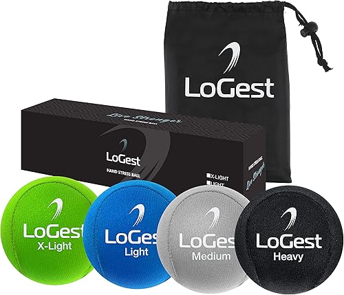 Miniatura 9 de Logest Bola de estrés de mano - Alivio de estrés y pelota de ejercicio de mano - Disponible en 5 niveles