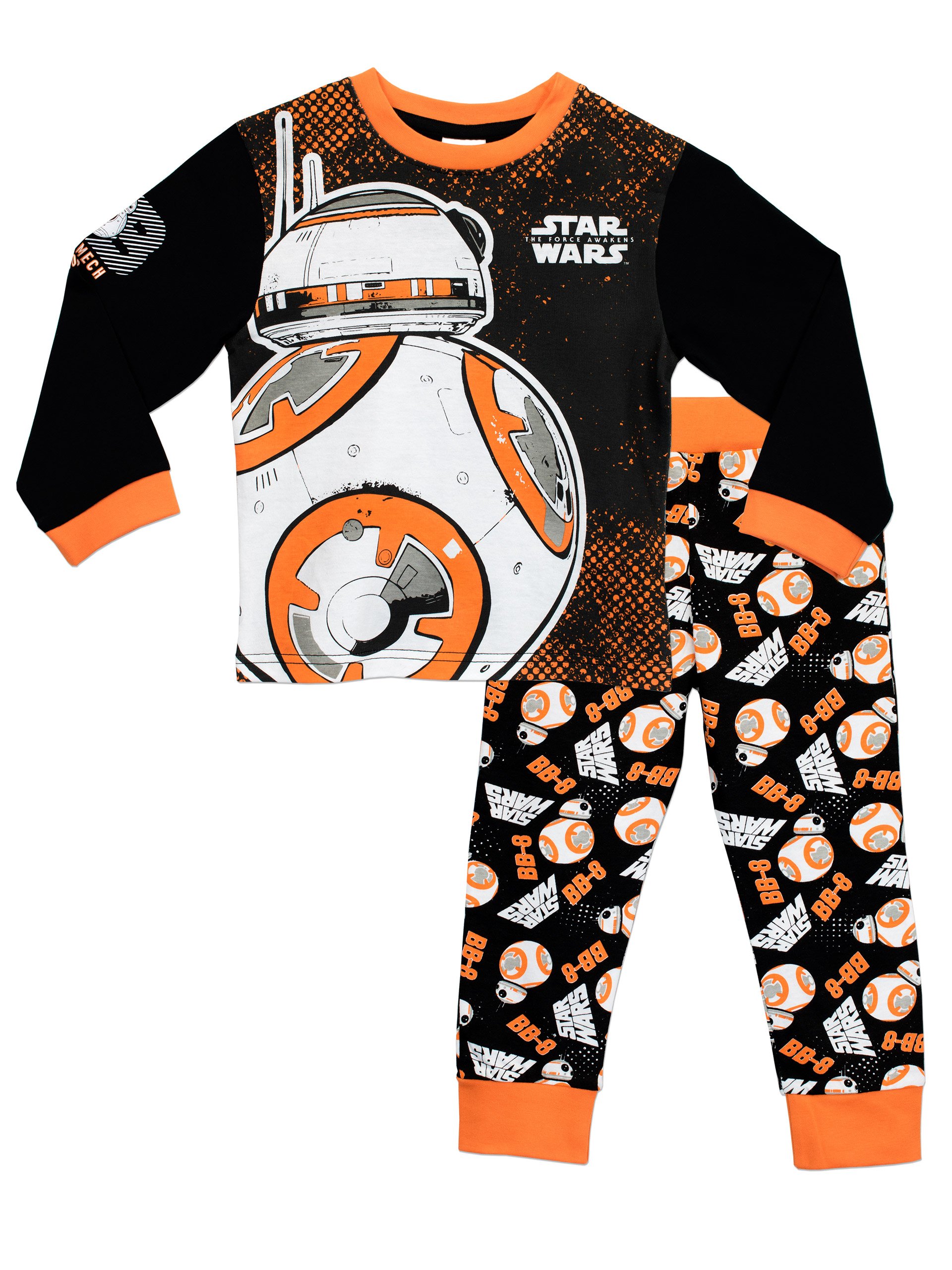 Star Wars Boys BB8 Pyjamas , Black & Orange, 7-8 Years