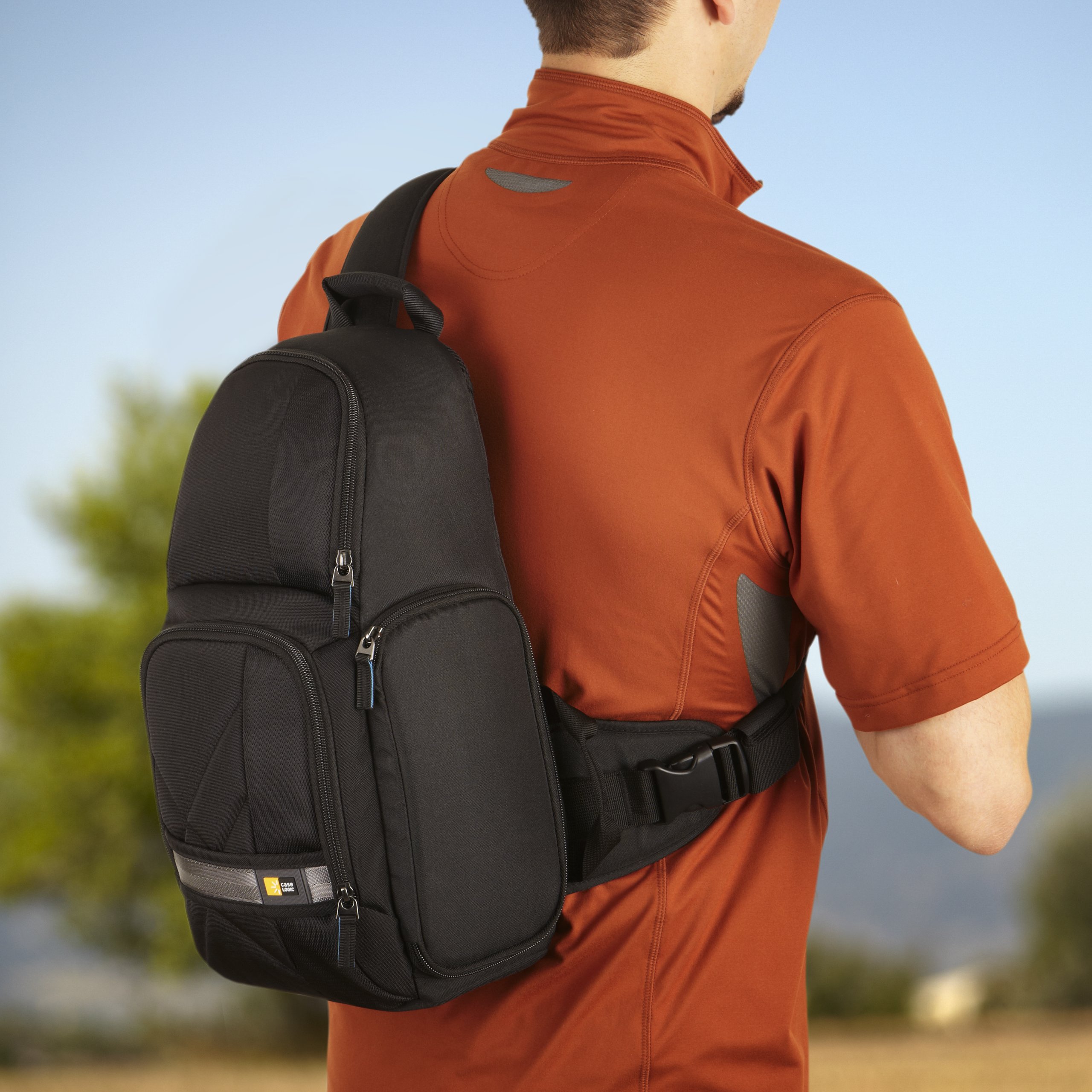 Case Logic CPL107K Sac bandoulière nylon avec Protège pluie intégré pour Réflex + 2 Objectifs + Accessoires Noir