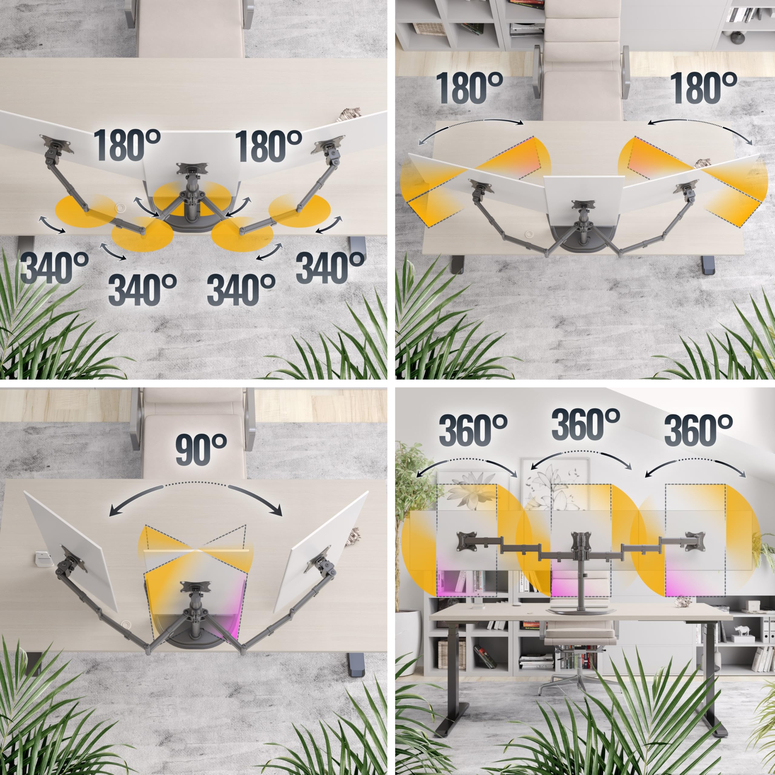 RICOO Supporto Monitor scrivania TS7511 Girevole Inclinabile Schermi 12-27" (30-69 cm) Braccio Schermo PC Staffa Universale VESA 75 x 75 100 x 100