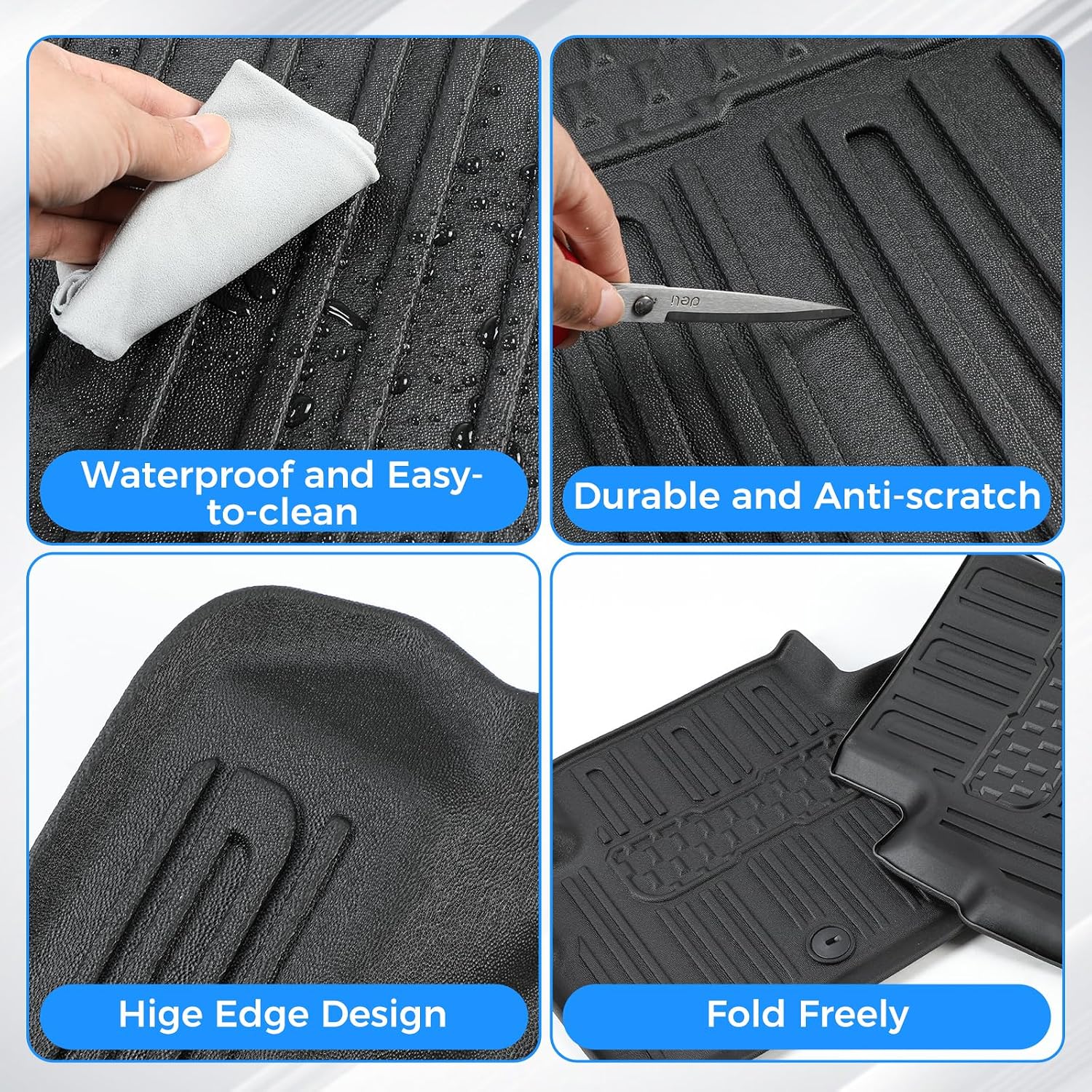 Floor Mats Fit for Kia Telluride 7&8 Seats 2020-2025, Trunk Mat Cargo Mat Cargo Liner Back Seat Cover Protector 2024 Telluride Accessories (Trunk Mat with Backrest Mat+Floor Mats)