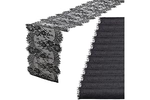 Rustic Wedding Grace: Black Lace Table Runners by Chumla