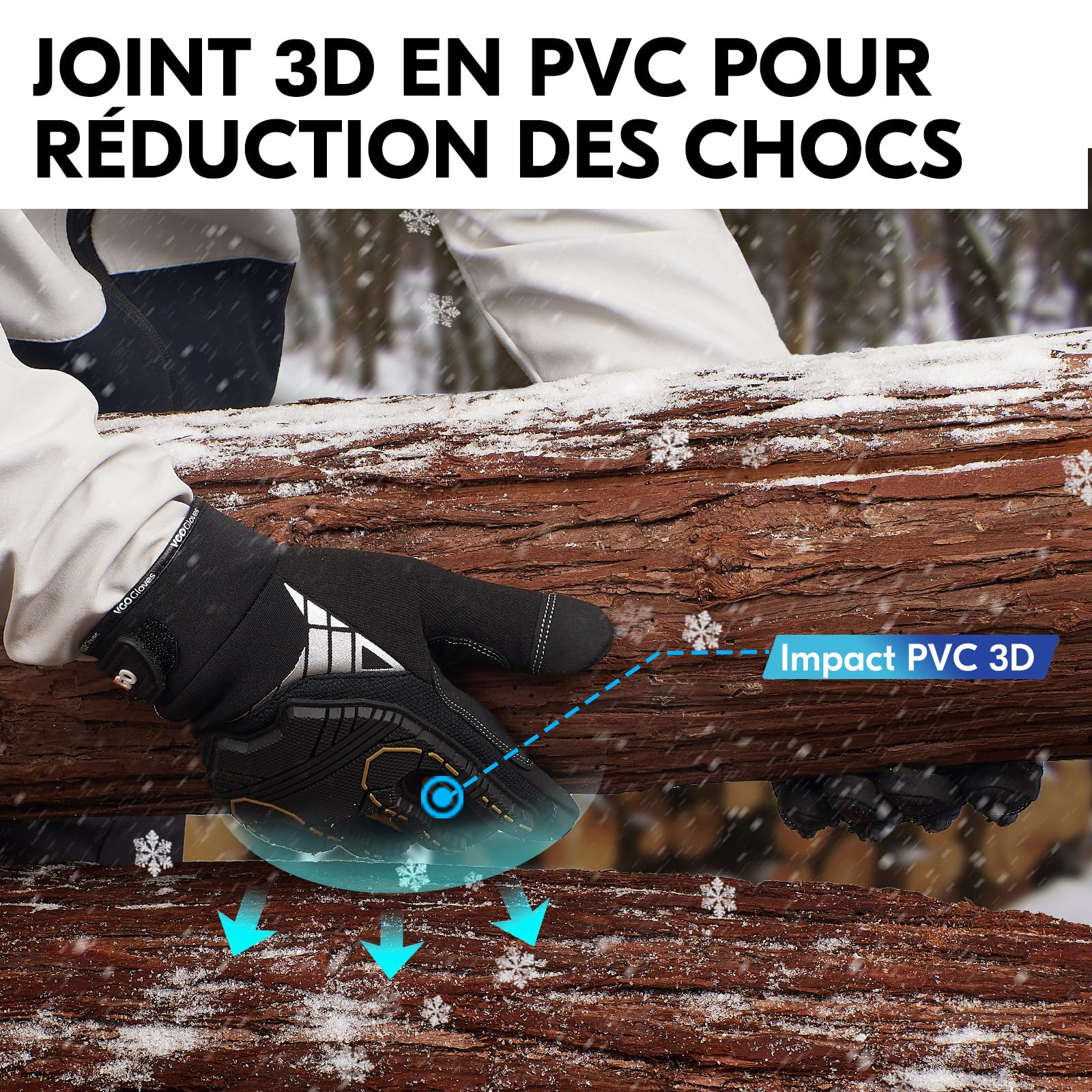 VGO... Gants de travail de Sécurité, Gants de Mécanicien, Gants d'Impact, Gants Anti-Vibrations, Gants de Gréeur, Usage Intensif (SL8849)