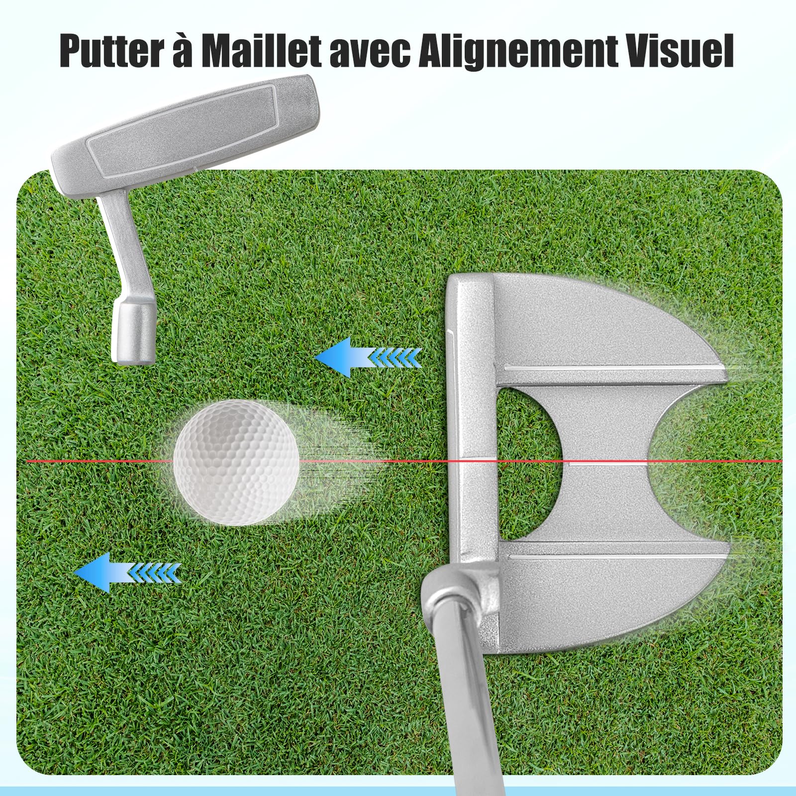 GOPLUS Clubs de Golf pour Enfants, Inclus 205CC #3 Fairway, #7 & #9 Fers, Putter, Couvre-tête, Sac de Golf Portable avec Capuchon de Pluie, pour Garçons Filles de 8-10 Ans