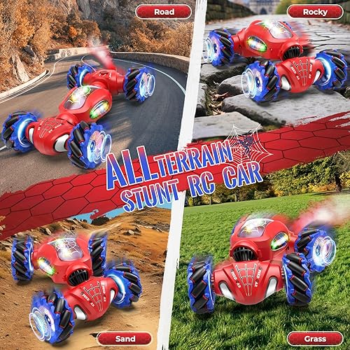 Miniatura 6 de Spider - Coche de juguete a control remoto para niños de 6 a 12 años, regalos de cumpleaños para niños, 2.4Ghz 4WD Gesture Sensing RC Stunt Car con