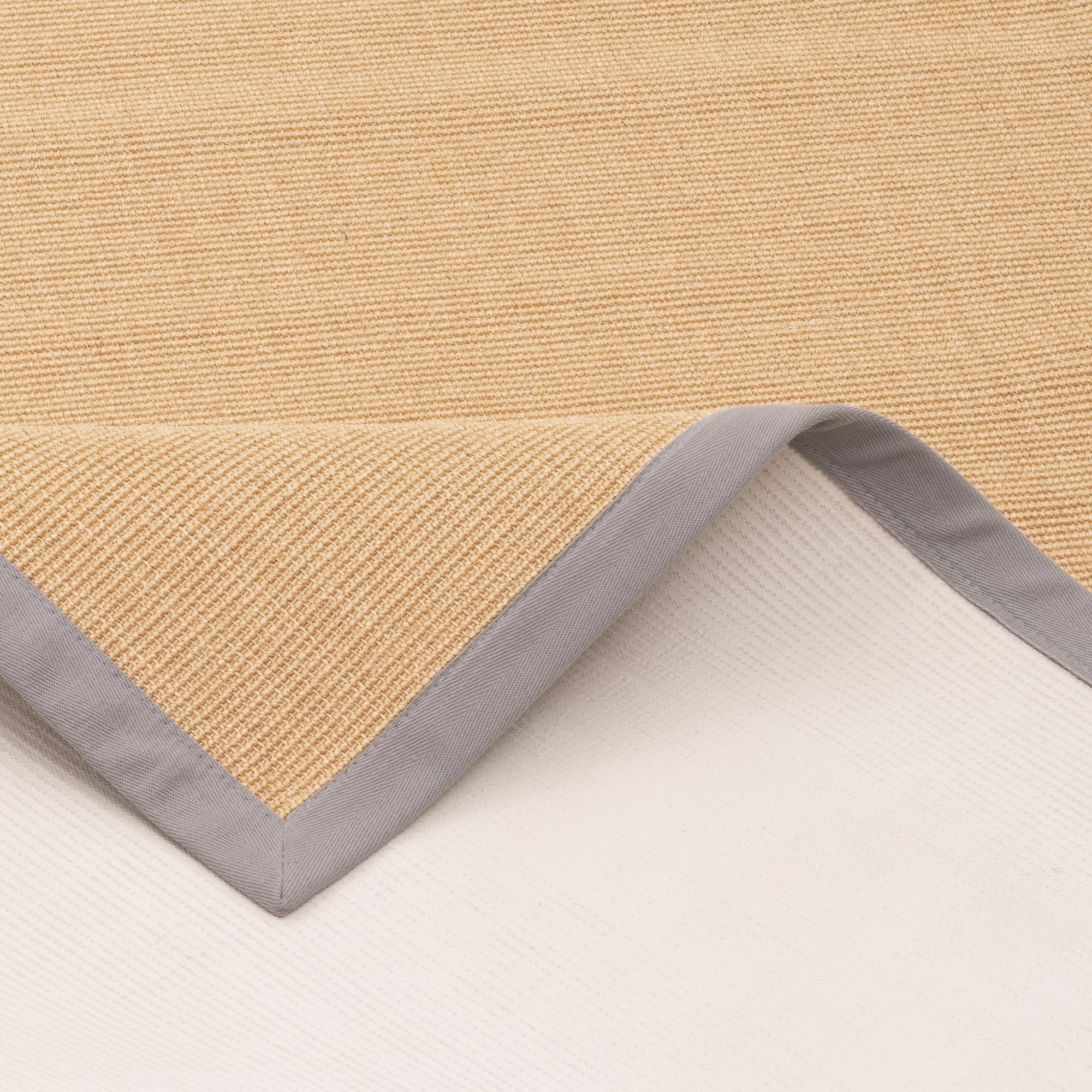 Pergamon Sisalteppich mit Baumwollbordüre - Rutschfester Latexrücken - Verschiedene Größen und Farben - Naturfaser Teppich für Wohnzimmer, Schlafzimmer, Flur und Essbereich - Robust und Pflegeleicht