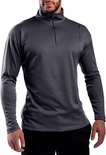 SCOTTeVEST Qzip Performance Pullover for Men - 3 Hidden Pockets - Moisture Wicking Quarter-Zip for Travel & More
