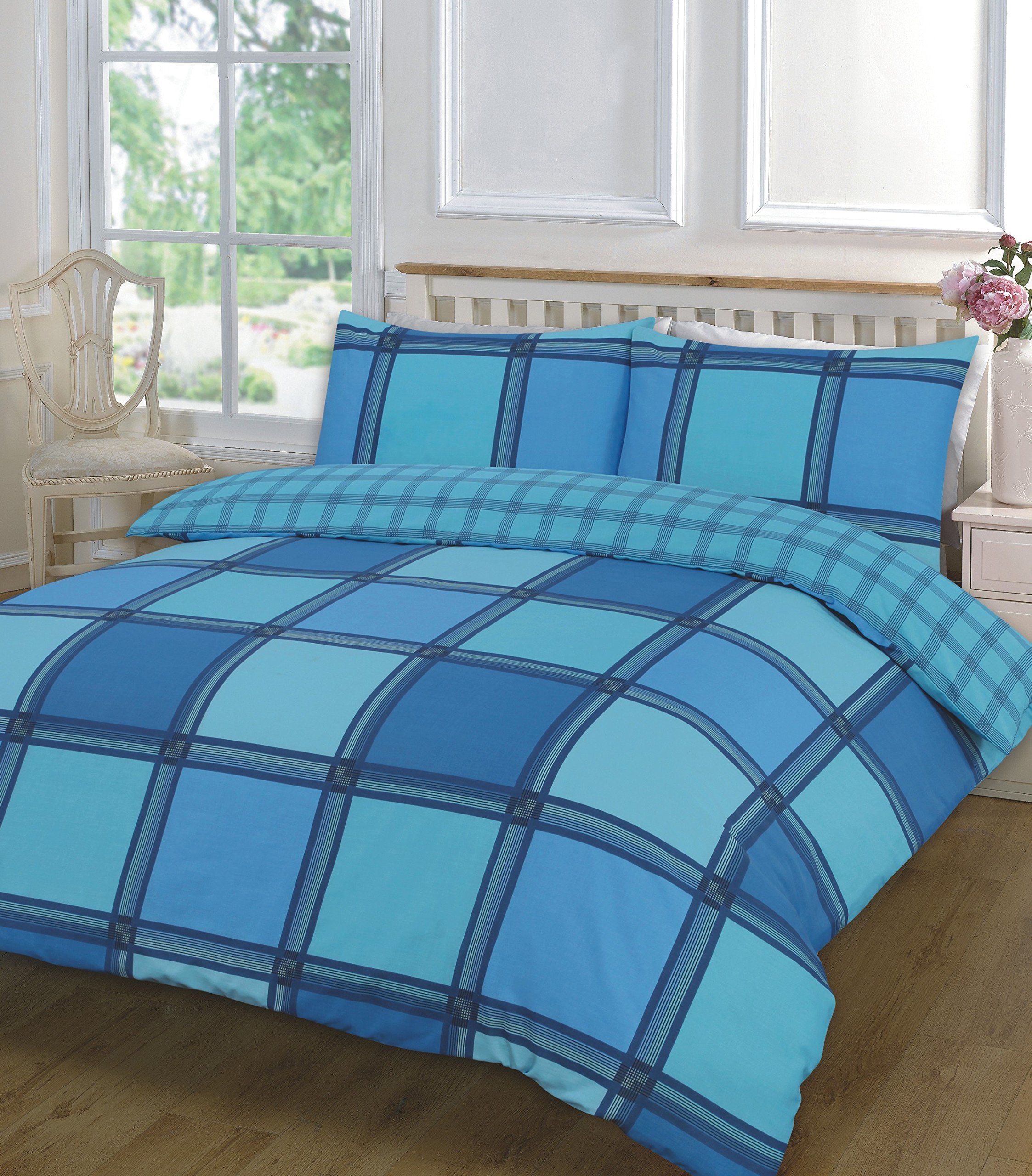 NIGHTZONE LUXURY LOGAN QUILT/DUVET COVER SET WITH PILLOW CASES POLY COTTON ALL UK SIZES