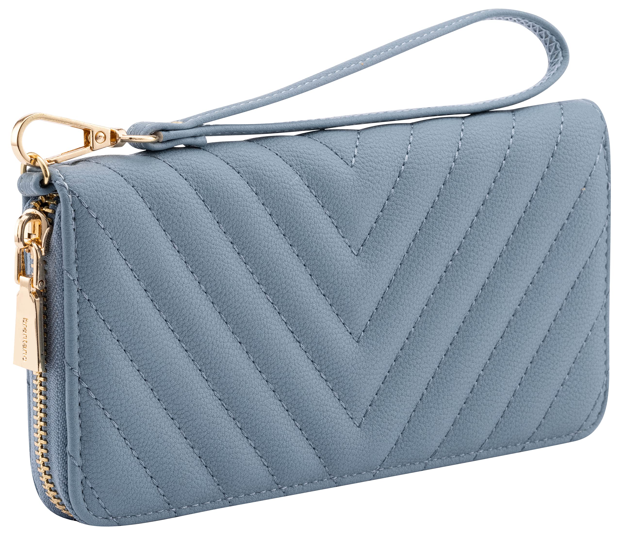 Shiyou-Brentano Vegan Leather Slim Single-Zipper Chevron