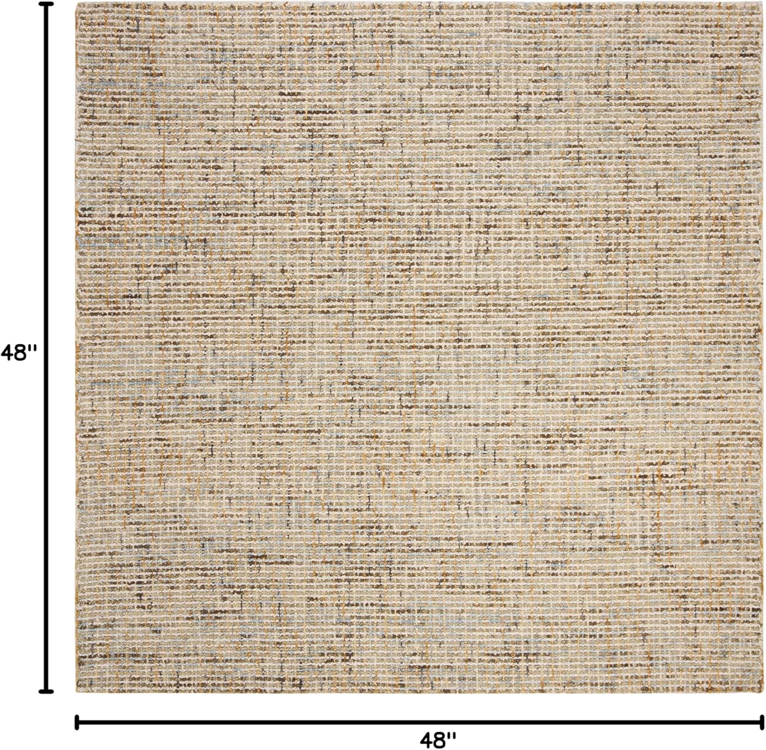 SAFAVIEH Abstract Collection Area Rug - 4' Square, Gold & Blue, Handmade Wool, Ideal for High Traffic Areas in Living Room, Bedroom (ABT468D)