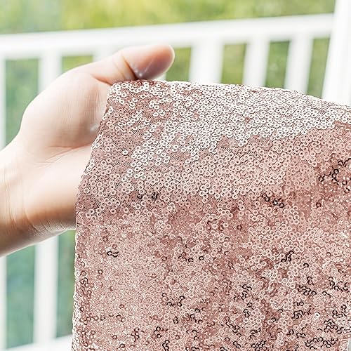 Miniatura 5 de yourose Camino de mesa de lentejuelas color oro rosa, paquete de 12 caminos de mesa con purpurina de 12 x 72 pulgadas, mantel de lentejuelas color