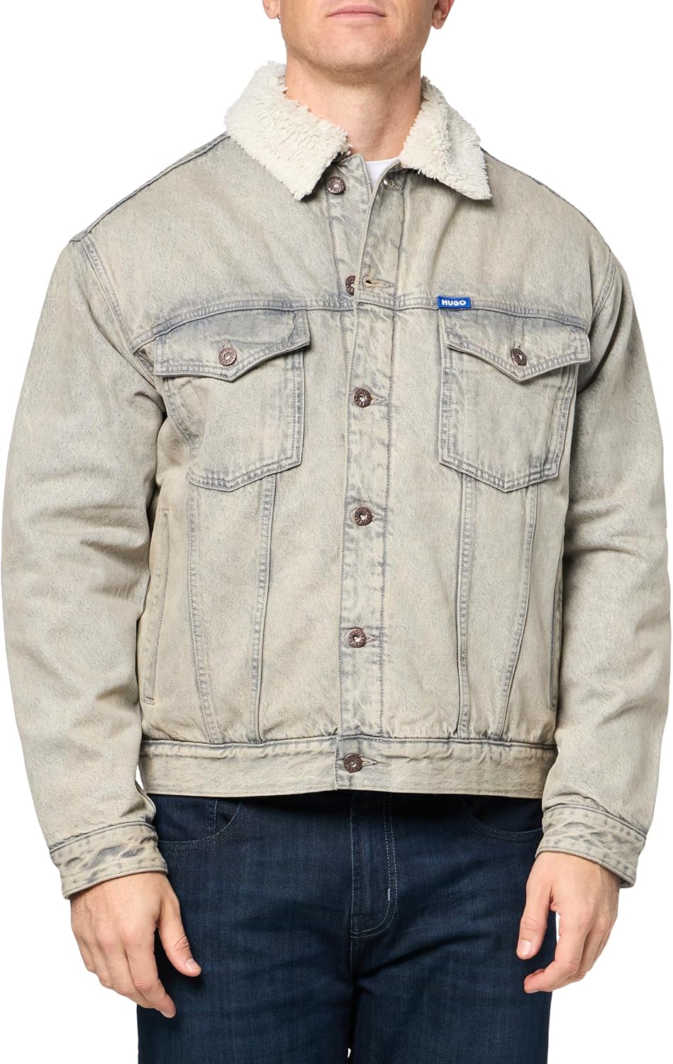 HUGO Men's Sherpa Lining Jean Jacket