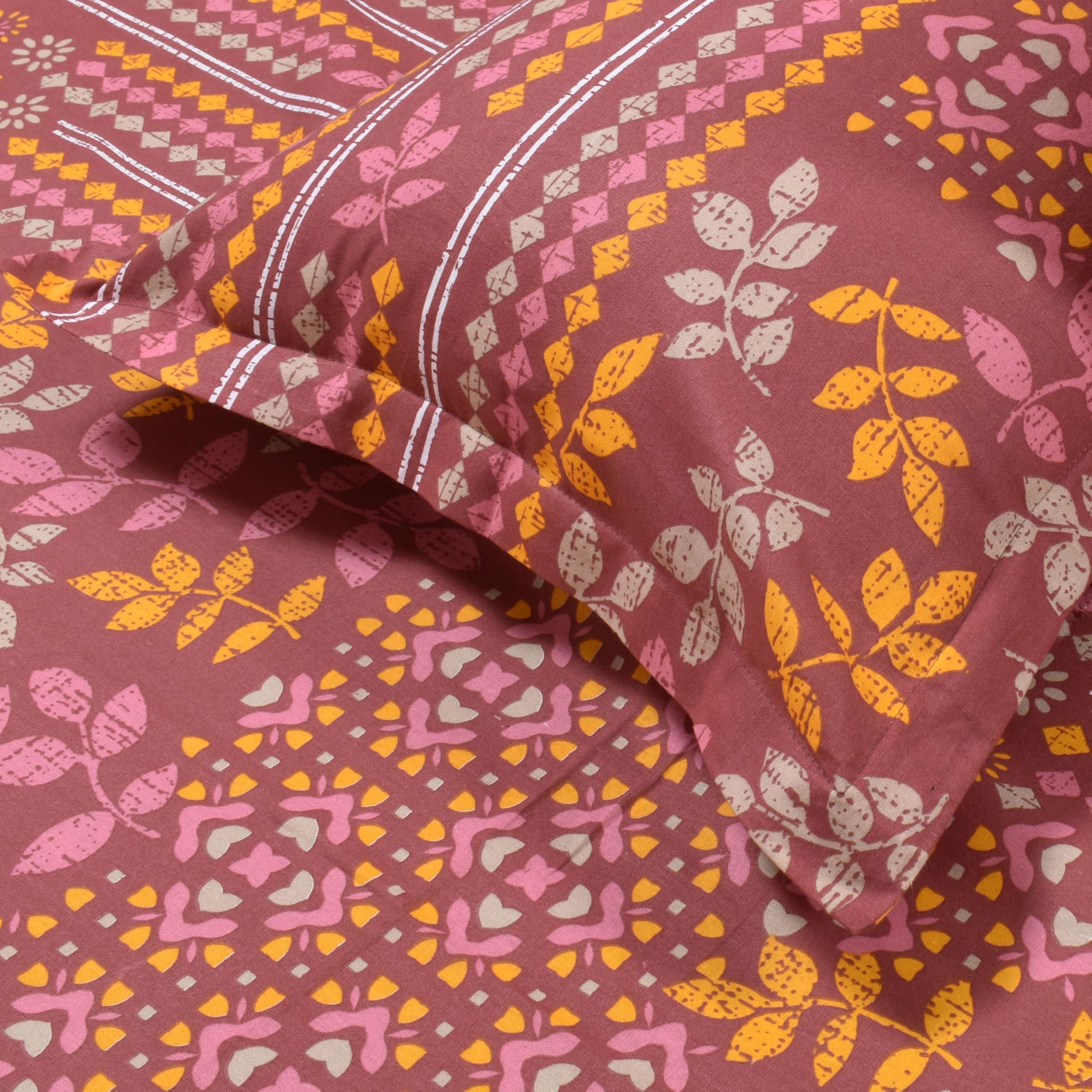 Huesland Cotton Fitted Sheet - Single Bed, Paisley Design -14