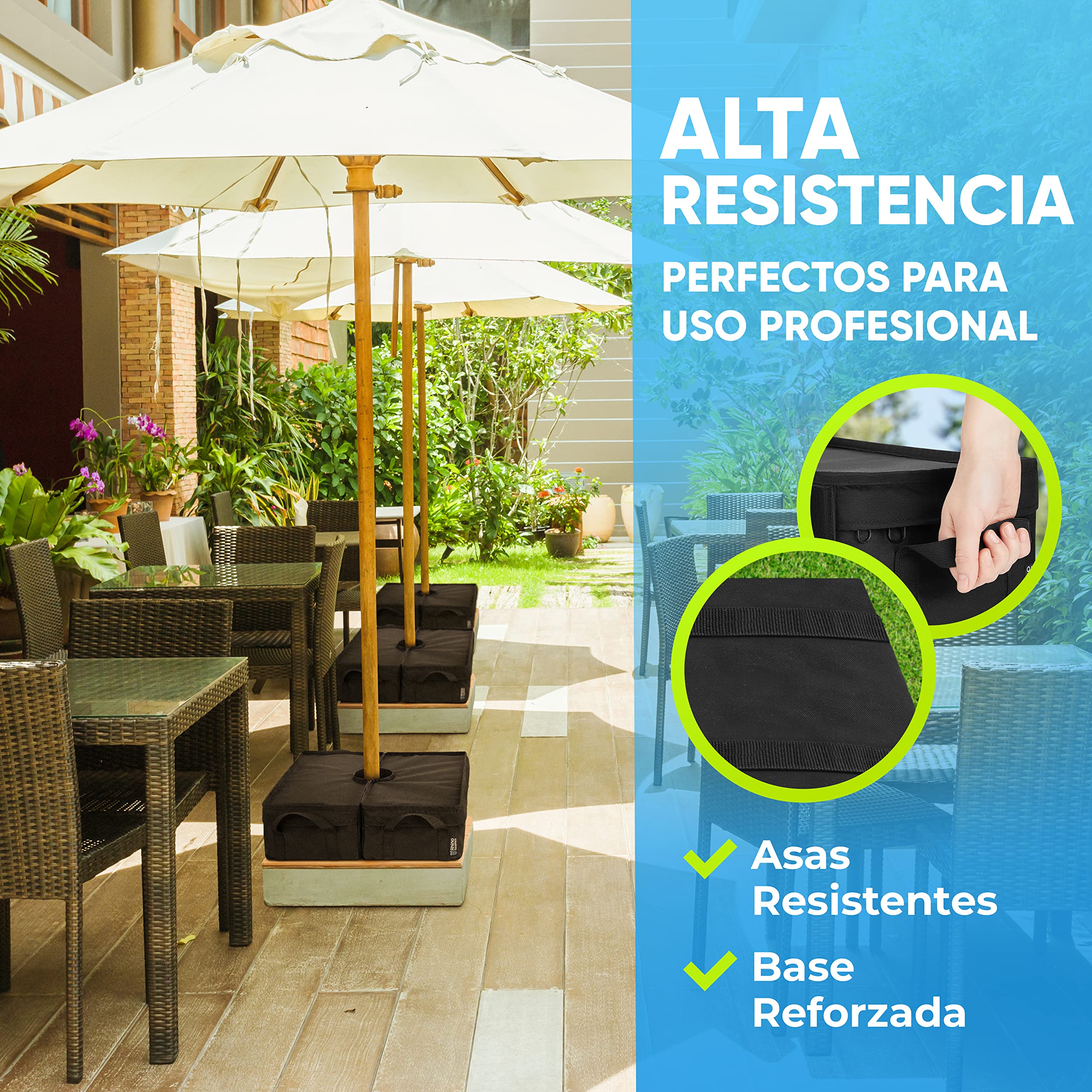 Rhino - Peso de la base para sombrilla, 45,7 cm, peso de la base del paraguas, se adapta a cualquier soporte, voladizo y cualquier soporte para sombrilla de patio al aire libre, fácil de instalar